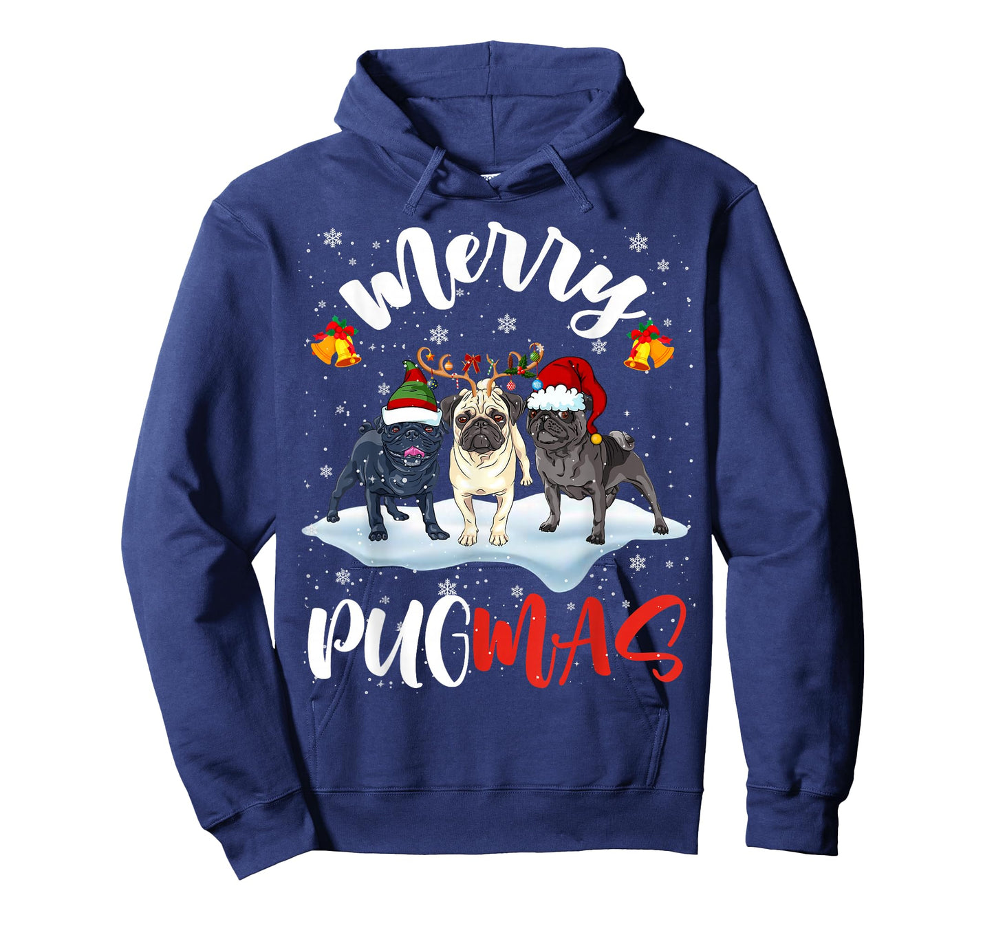 Merry Pugmas Funny Santa Reindeer Elf Pug Dog Christmas T-Shirt