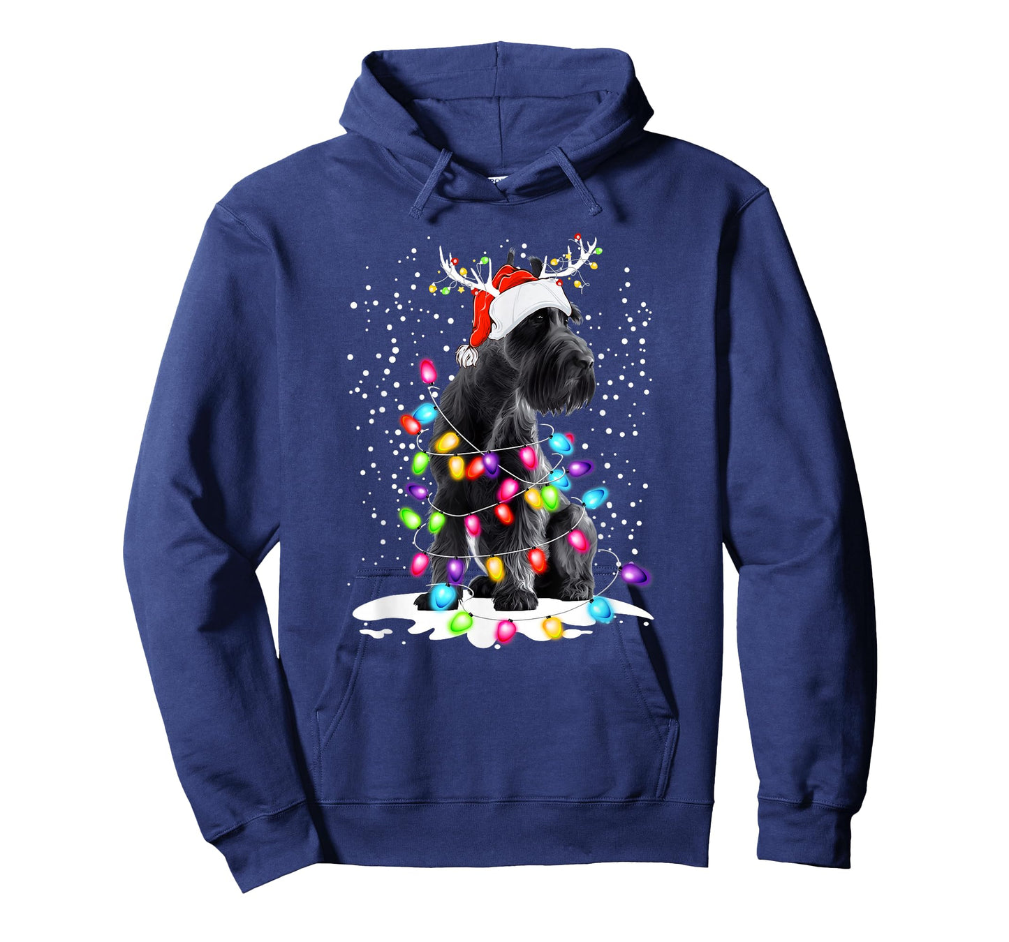 Cute Schnauzer with Christmas Lights T-Shirt
