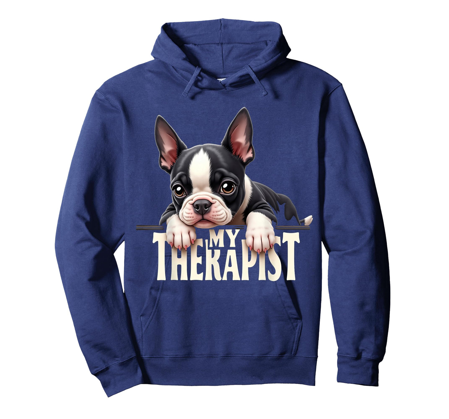 Funny Bostie Puppy My Therapist Boston Terrier Dog T-Shirt