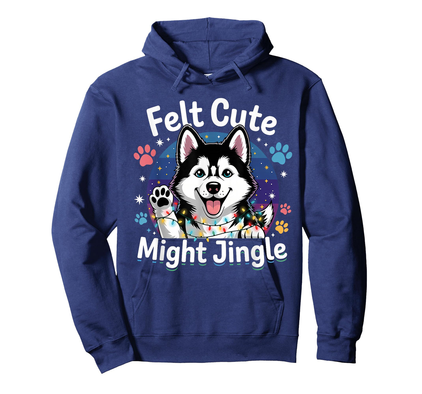 Felt Cute Might Jingle Festive Christmas Dog Husky Xmas T-Shirt