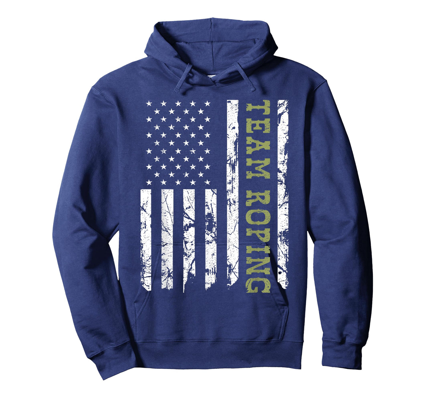 Team Roping Rodeo Vintage American Flag, 4th of July Cowboy T-Shirt