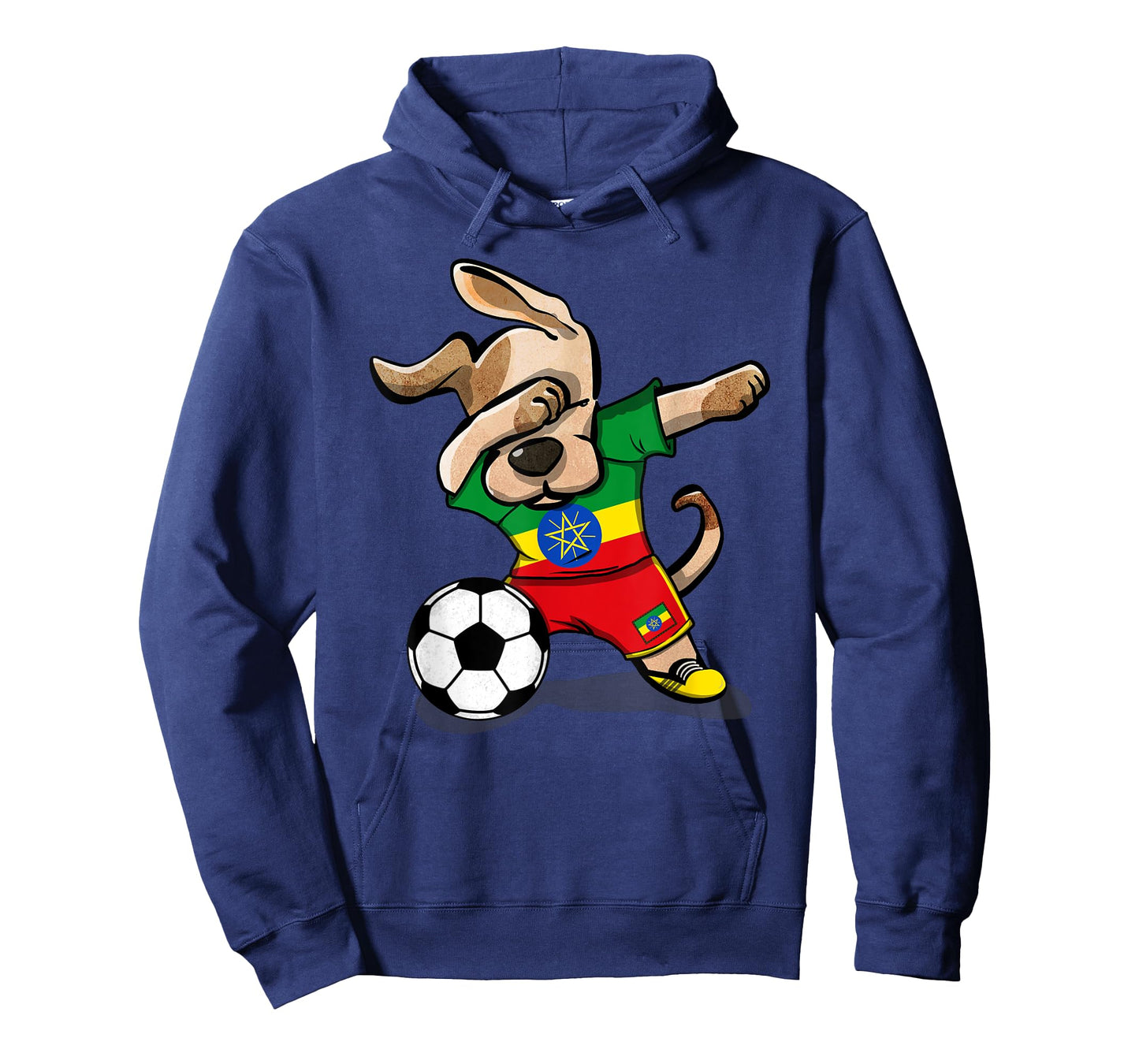 Dabbing Dog Ethiopia Soccer Fans Jersey Ethiopian Football Men Women Girls Kids T-Shirt