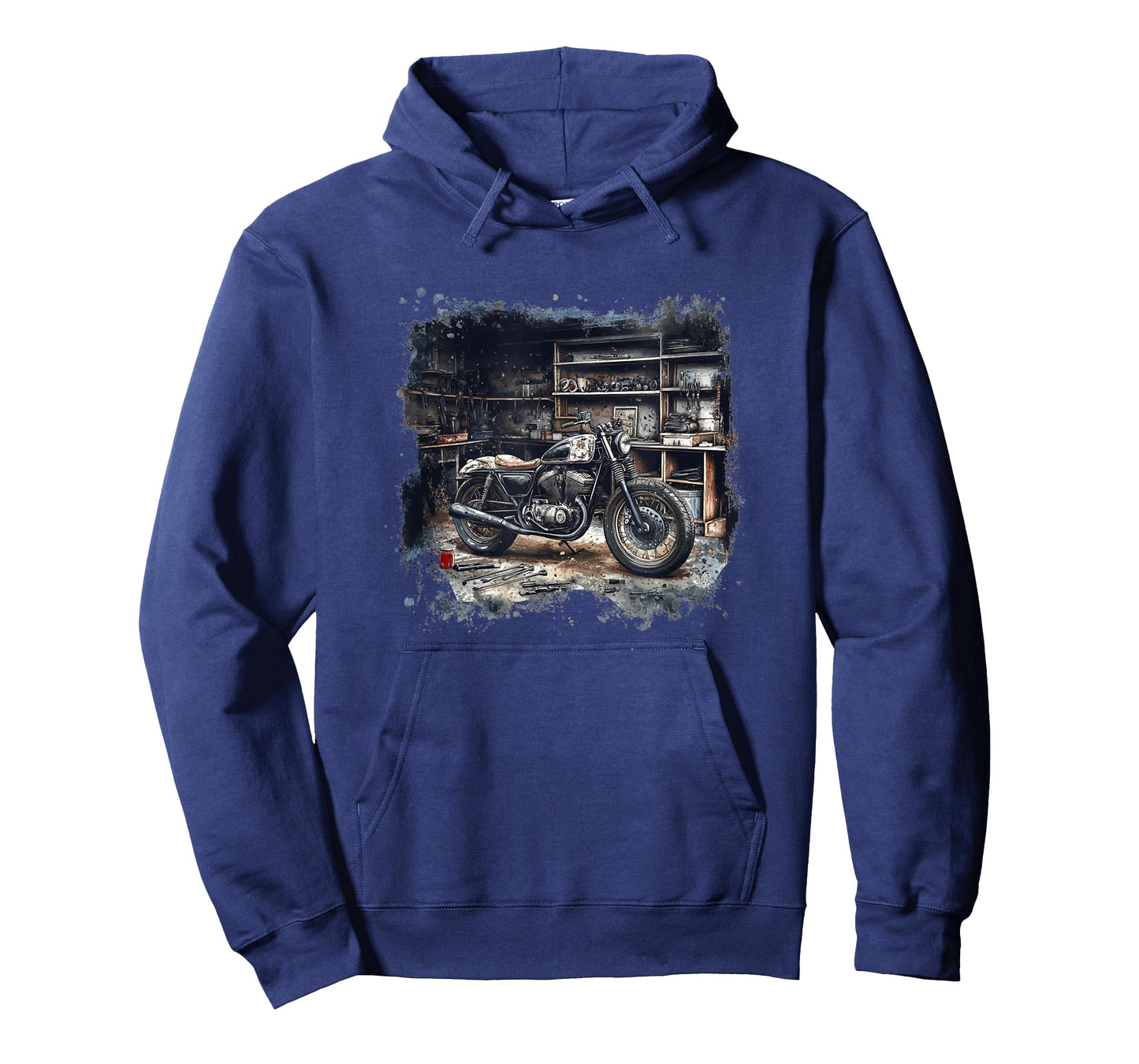 Motorcycle Graphic in Workshop for USA Bikes Lovers T-Shirt