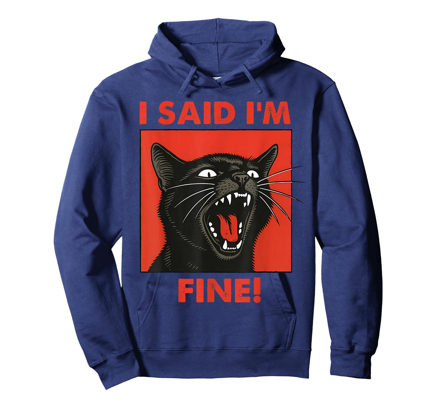 Vintage Black Cat I Said Im Fine Cats Meme Sarcastic Saying T-Shirt
