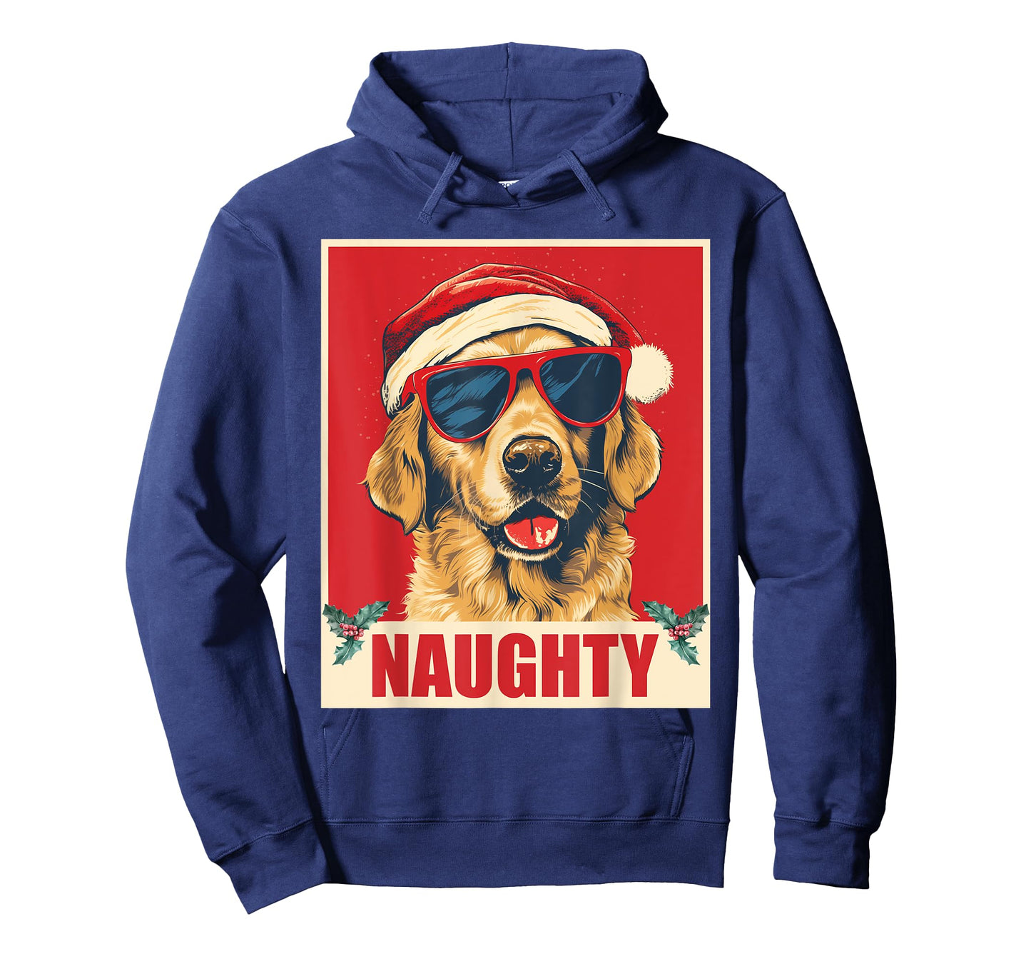 Funny Golden Retriever Christmas Naughty Vintage T-Shirt