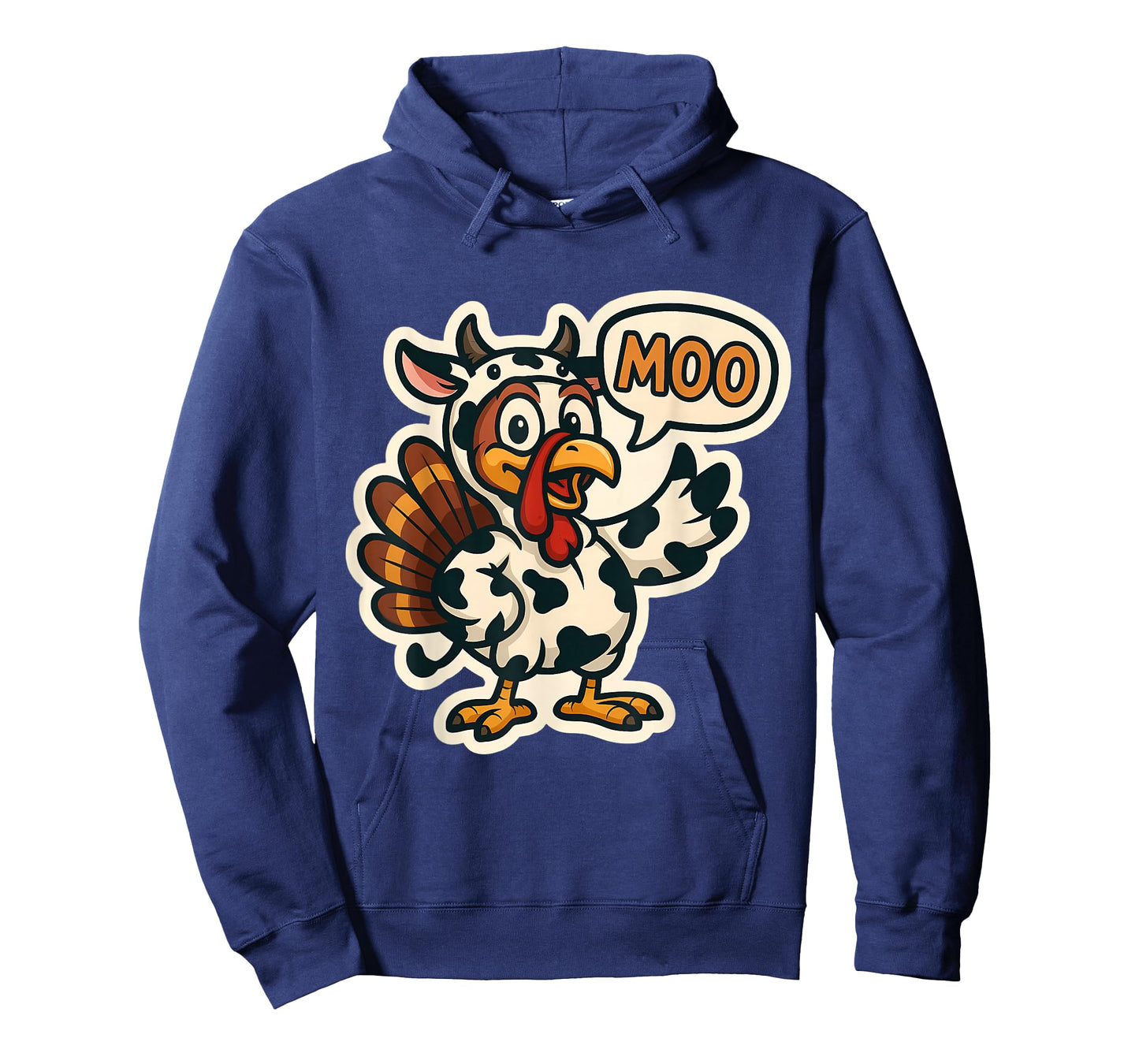 Turkey Dressed As Cow Costume Moo Funny Thanksgiving Joke T-Shirt