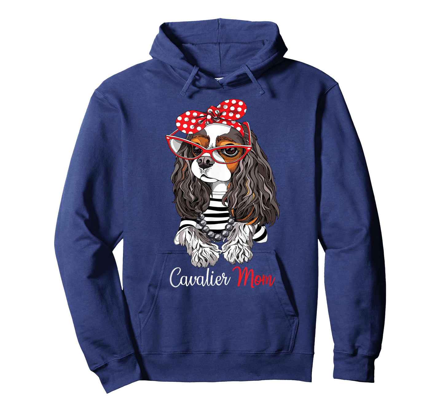 Womens Funny Tricolor Cavalier Charles Spaniel Mom Lover T-Shirt