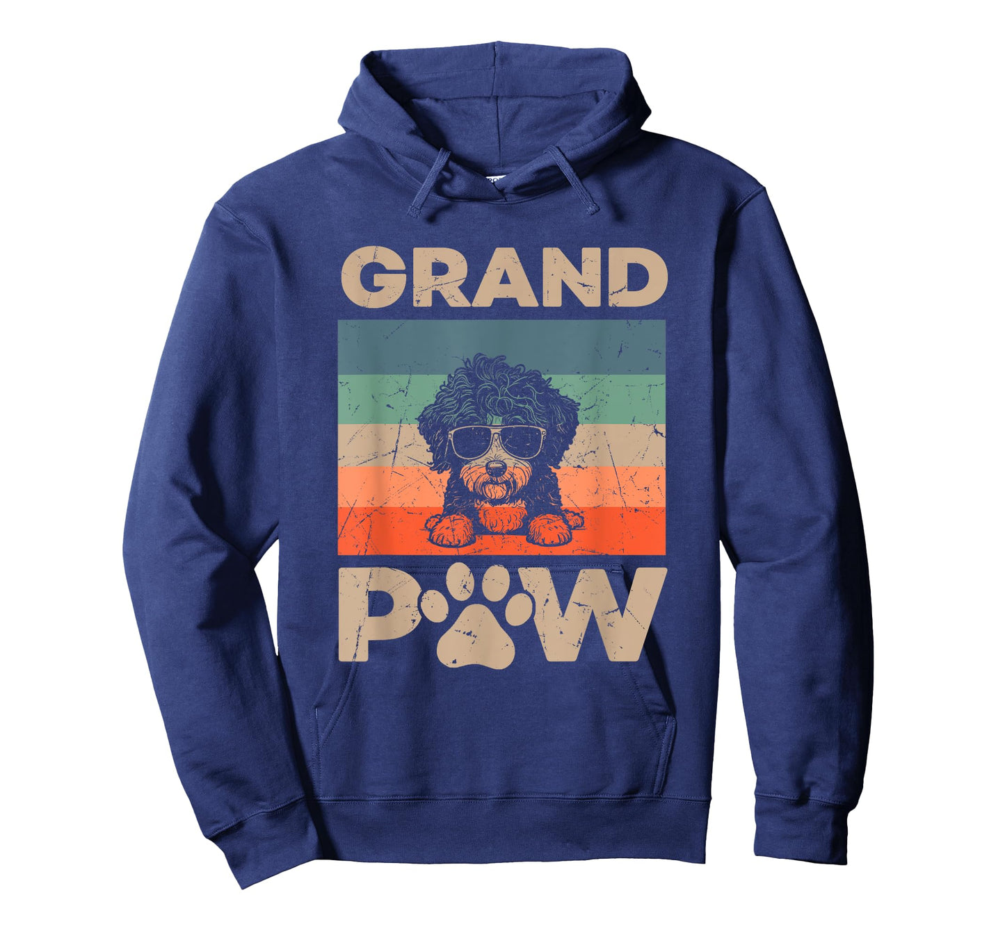 Retro Grand Paw Aussiedoodle Dog Grandpaw Grandpa Christmas Men Women Kids T-Shirt