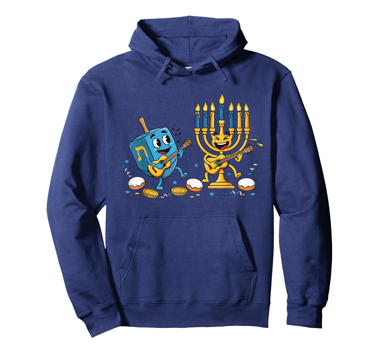 Funny Guitar Dreidel Menorah Hanukkah Kids Womens Mens T-Shirt