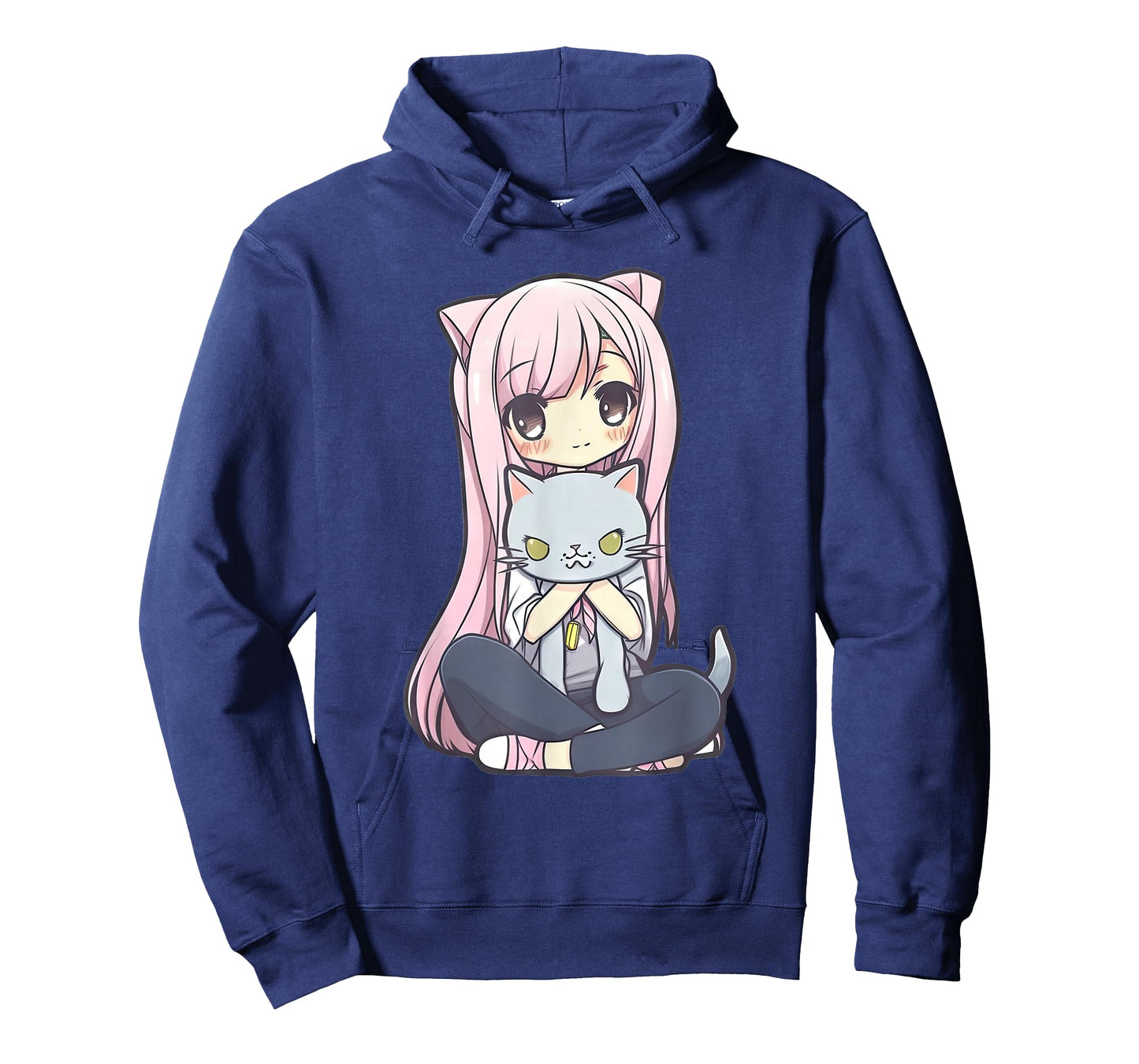 Anime and Cats Kawaii Cute Teen Otaku Girl with Cat T-Shirt