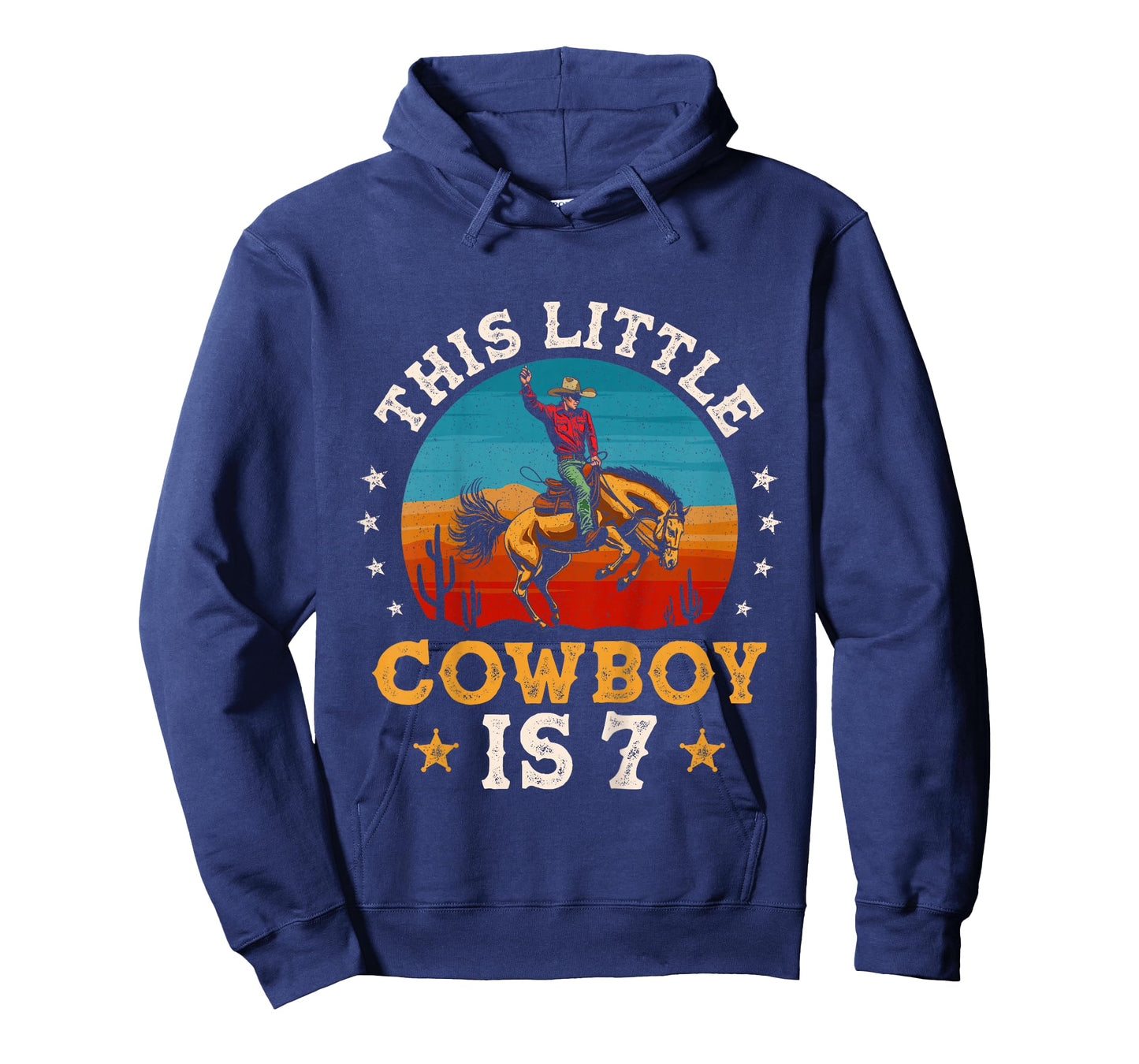 Kids Cowboy 7th Birthday Party 7 Year Old Boy Western Rodeo Horse T-Shirt