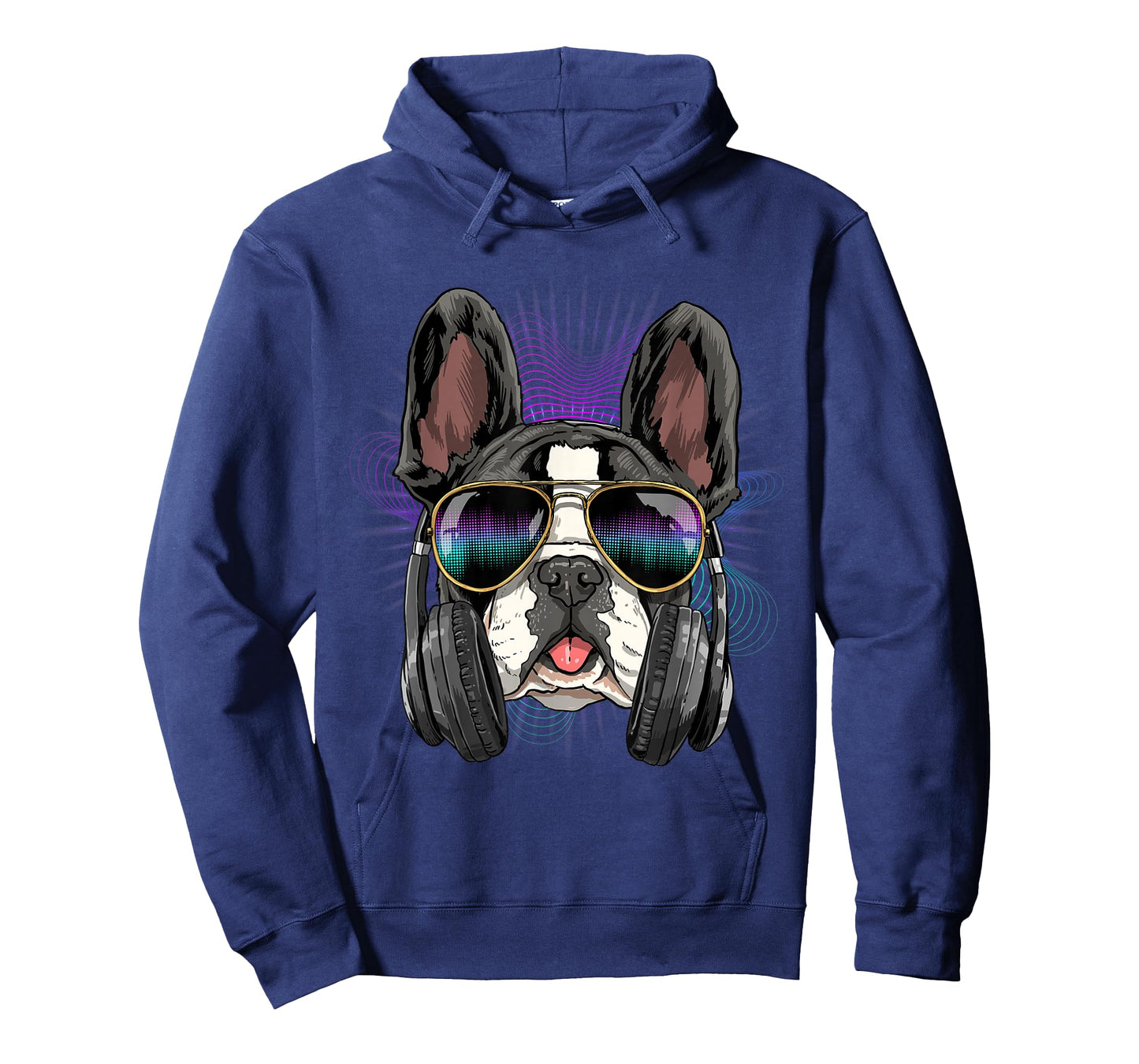 Music French Bulldog Dj With Headphones Musical Dog Lovers T-Shirt