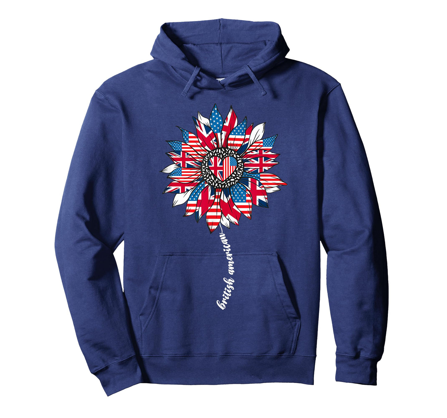 Half American And British America Great Britain UK USA Flag T-Shirt
