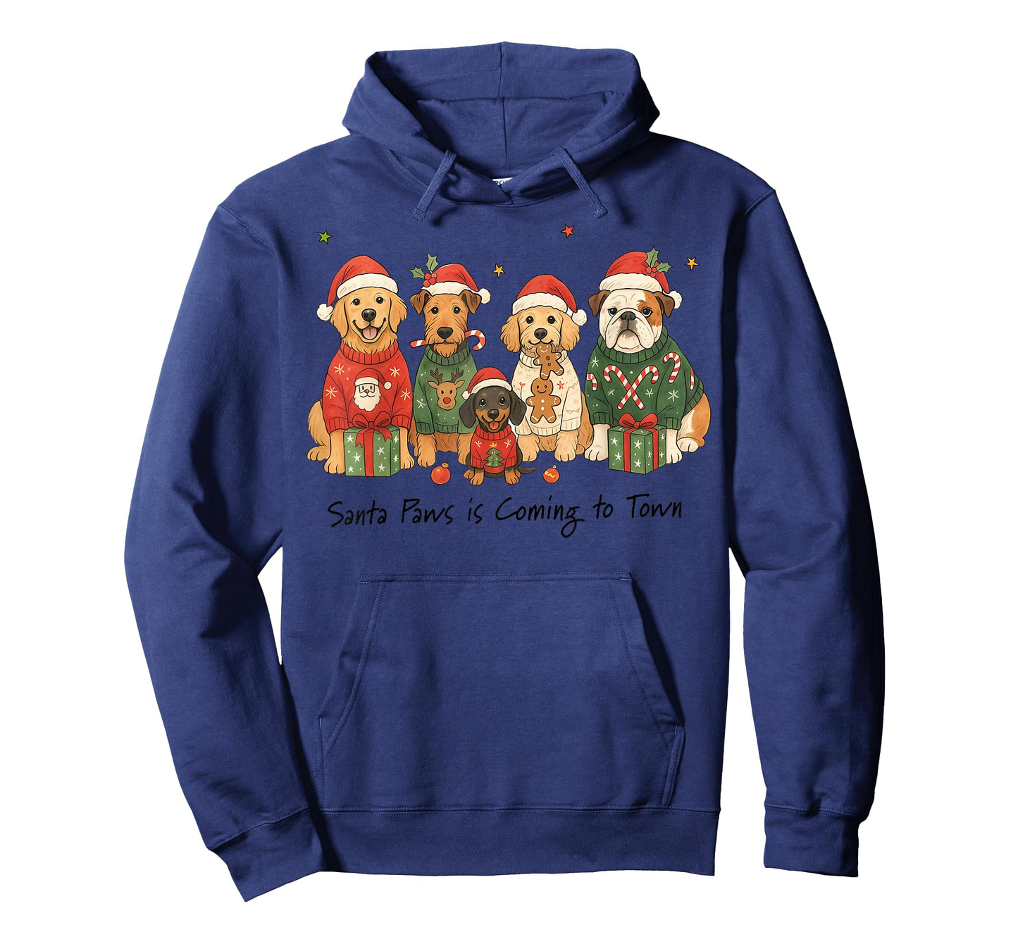 Funny Dog Santa Paws is Coming to Town Cute Christmas Dog T-Shirt
