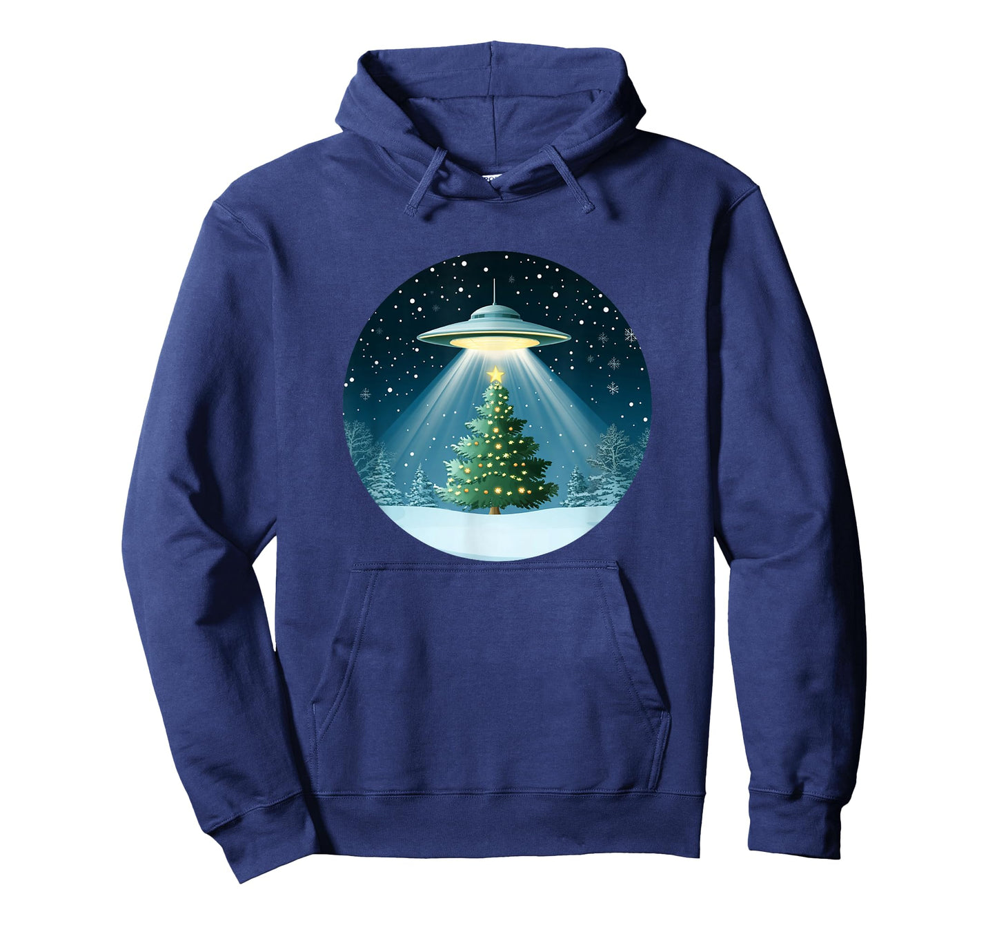 Christmas Tree Beamed by UFO for Interstellar Holiday Joy T-Shirt