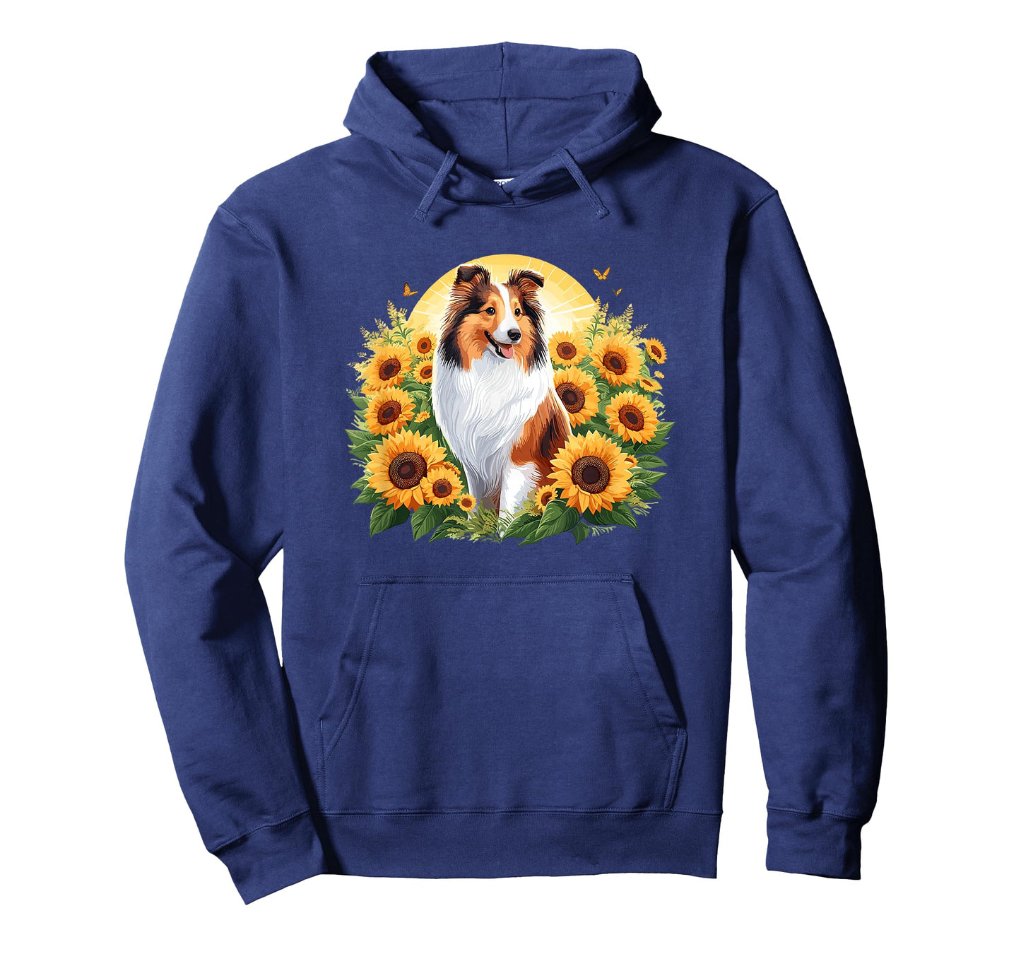 Cute Womens Girls Funny Sunflower Rough Collie Lover T-Shirt