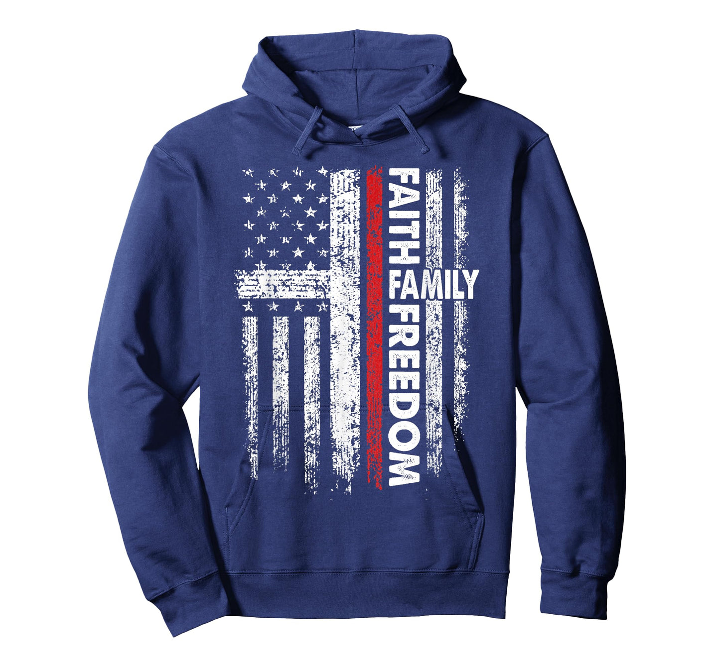 Faith Family Freedom Patriotic Christian Vintage USA Flag T-Shirt