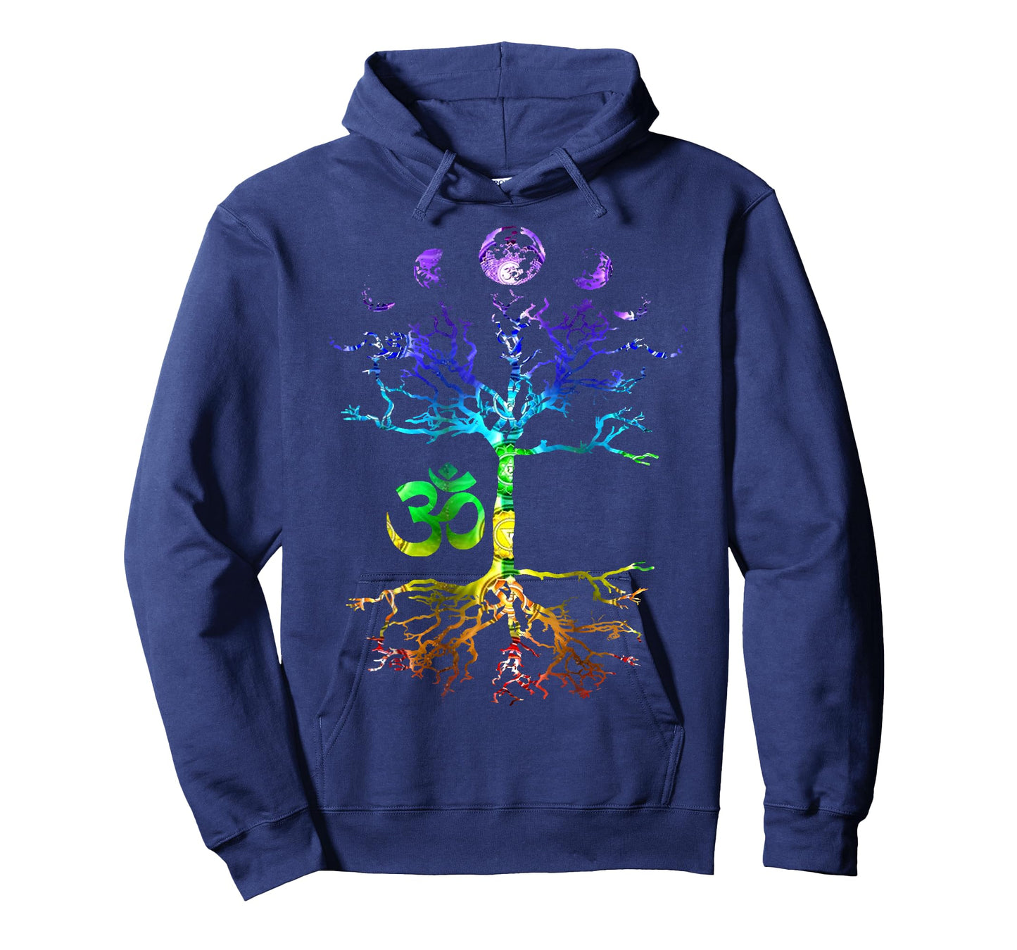 Phases of The Moon Tree of Life Om Chakra Gift T-Shirt Small