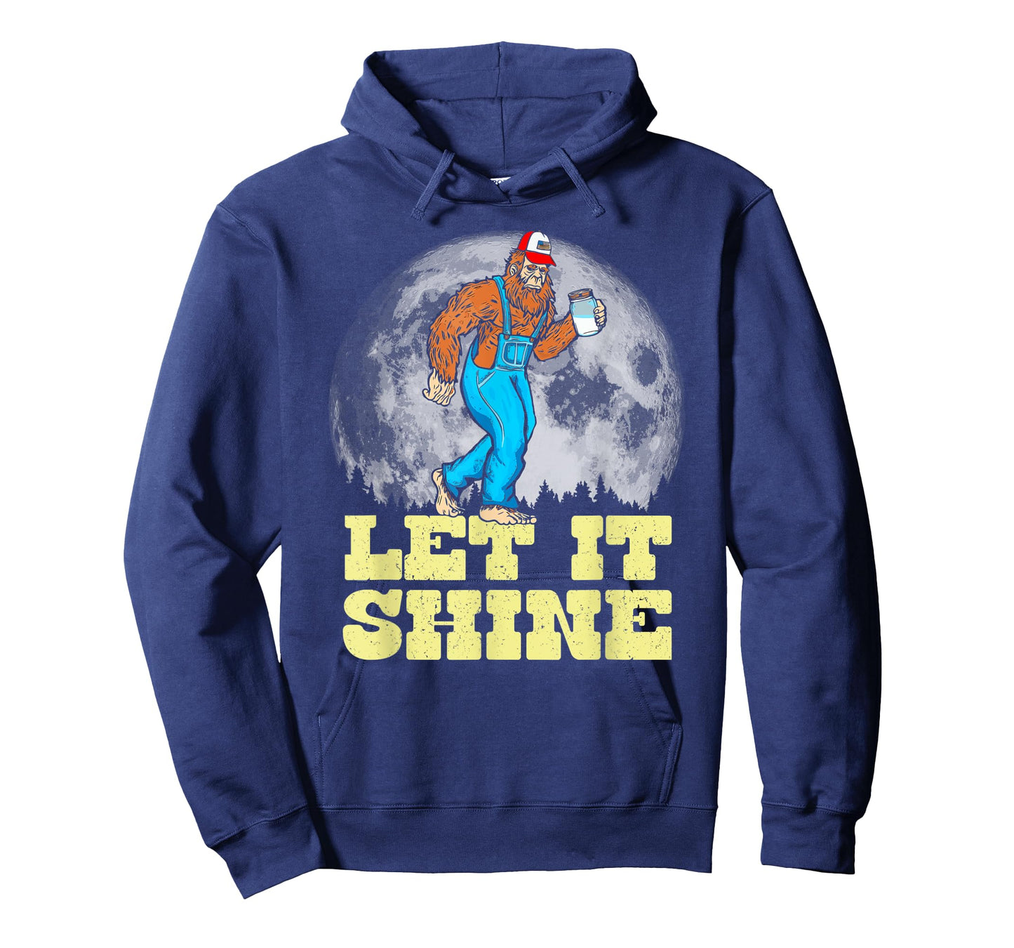 Let It Shine Funny Moonshine Appalachian Bigfoot Overalls T-Shirt