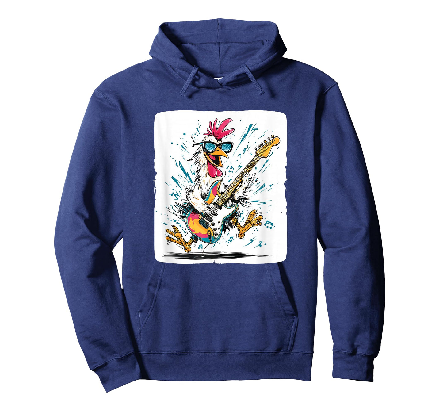 Chicken Glasses with Cool Guitar for Rock Music Lovers T-Shirt