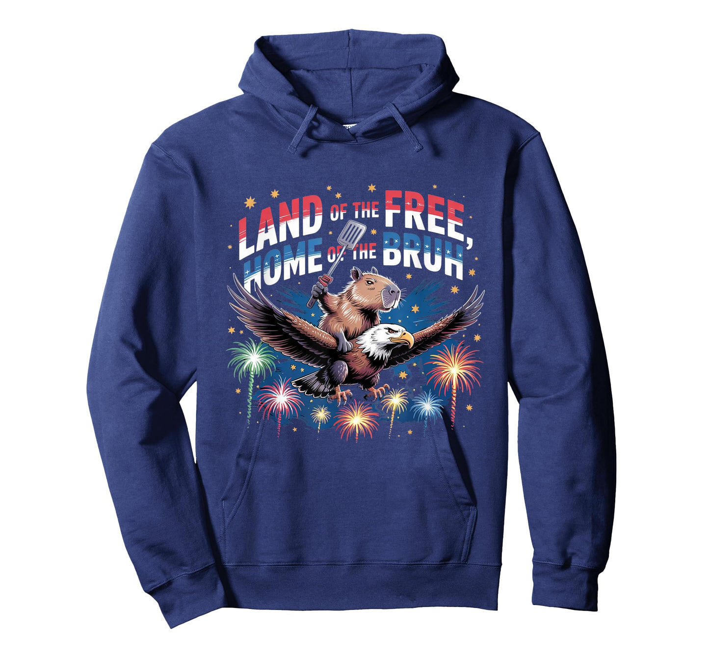Capybara 4th of July Bald Eagle Patriotic Home of Bruh T-Shirt
