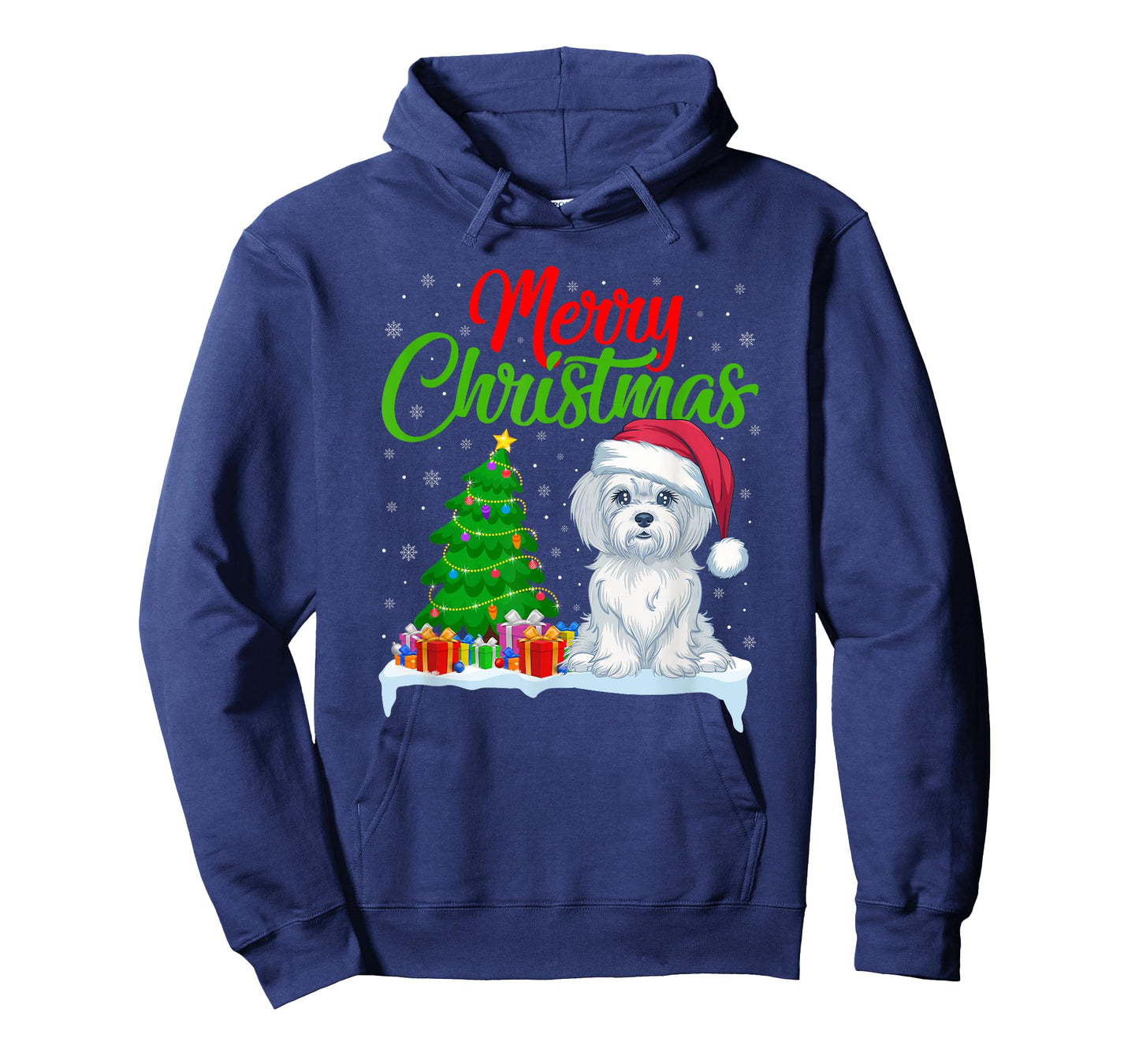 Maltese Dog Christmas Tree Lights Xmas Maltese Dog Lover T-Shirt
