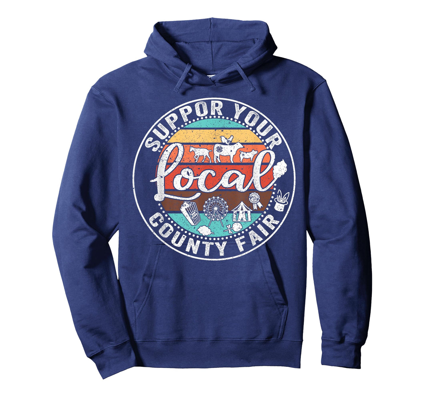 Support Your Local County Fair Farmer Country Farm Life T-Shirt, Small, Black