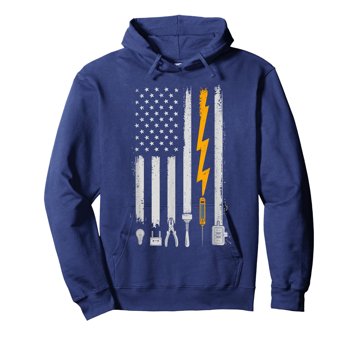 Vintage Electrician USA Flag Tools Engineer Lineman Mens T-Shirt