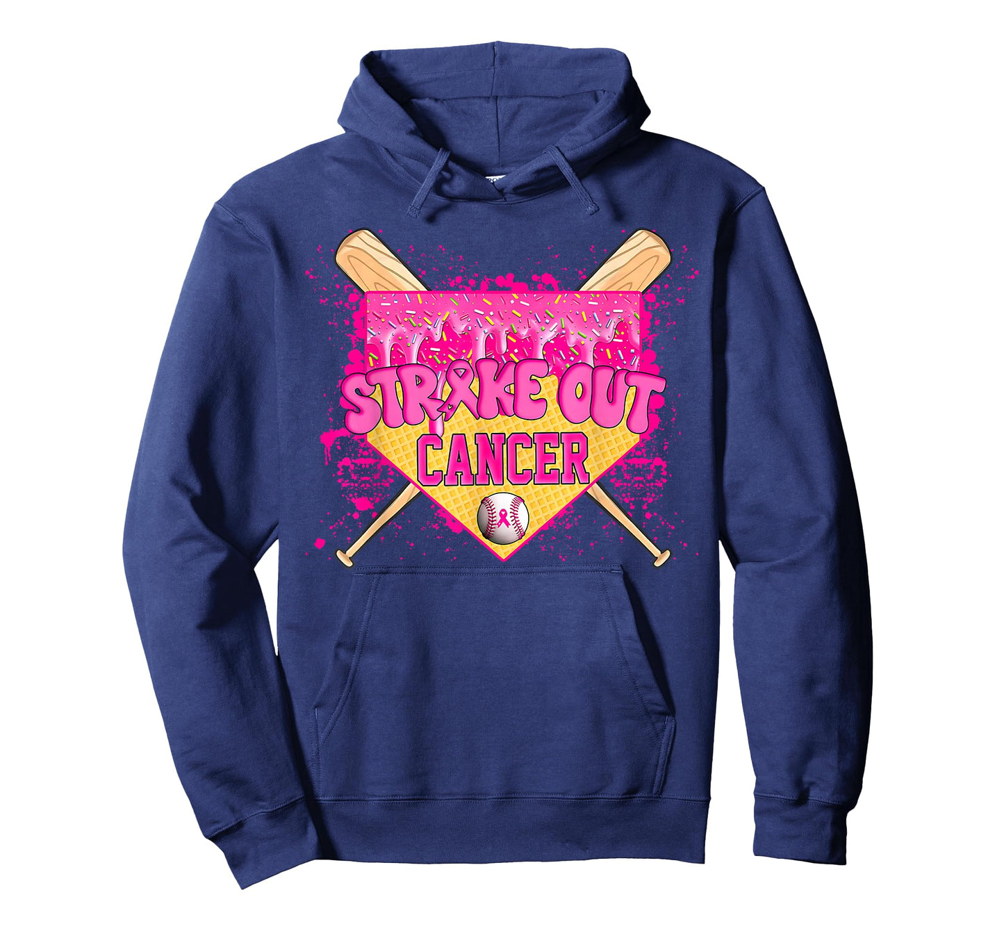 Strike Out Breast Cancer Warrior Baseball Drip Home Plate T-Shirt