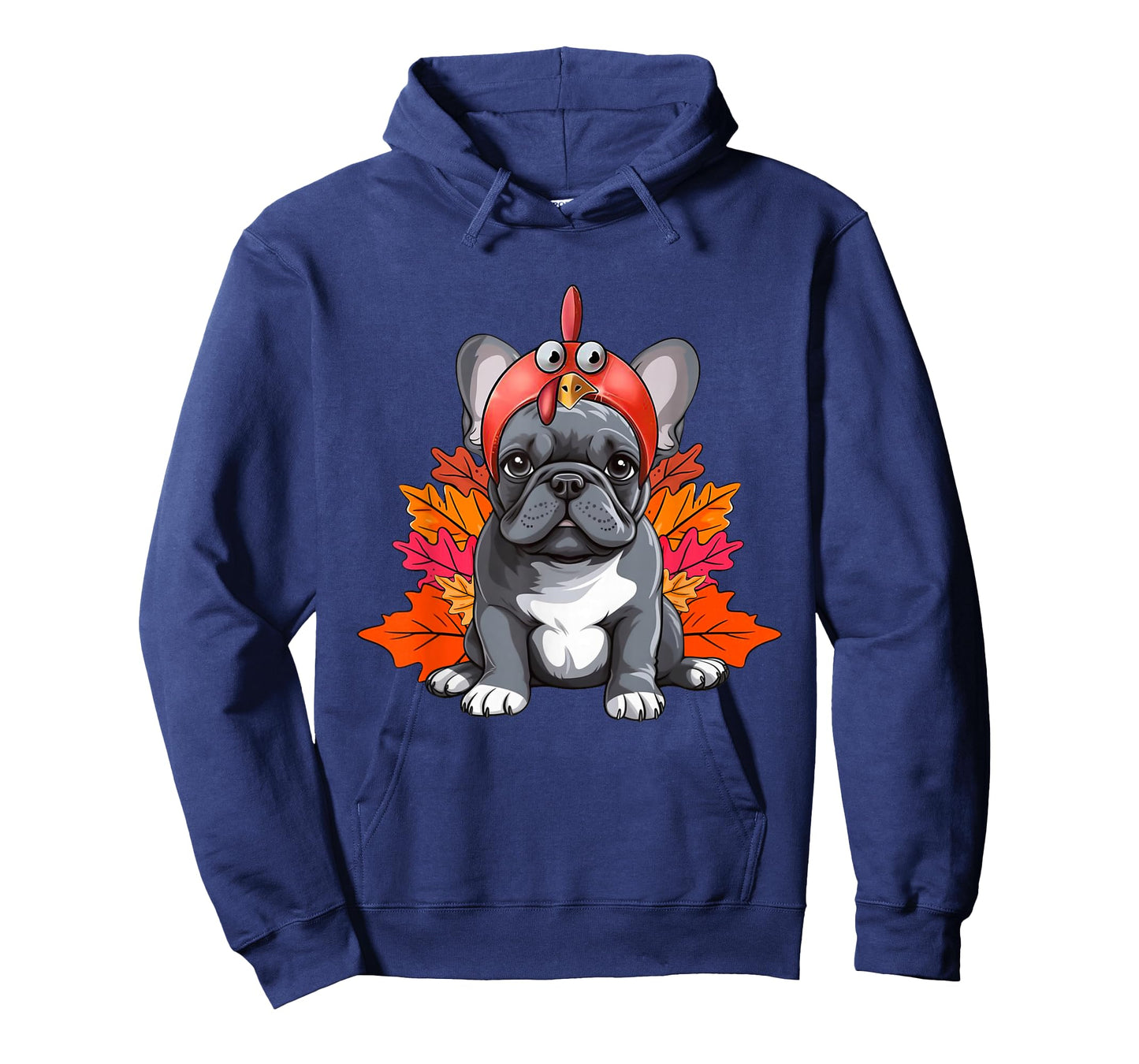 Turkey French Bulldog Fall Autumn Leaf Funny Thanksgiving T-Shirt