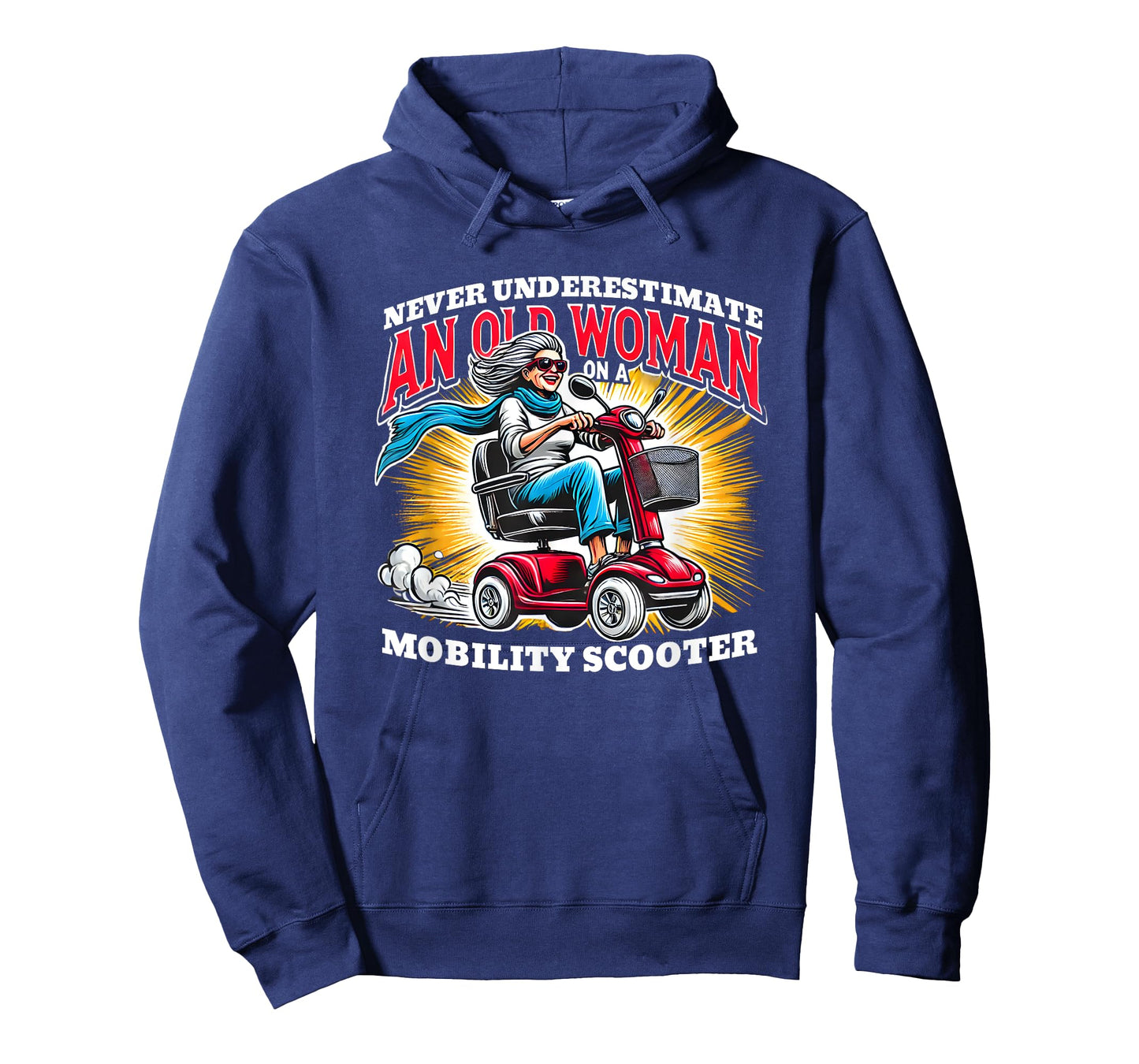 Funny Classic Old Woman Mobility Scooter Rider Graphic T-Shirt