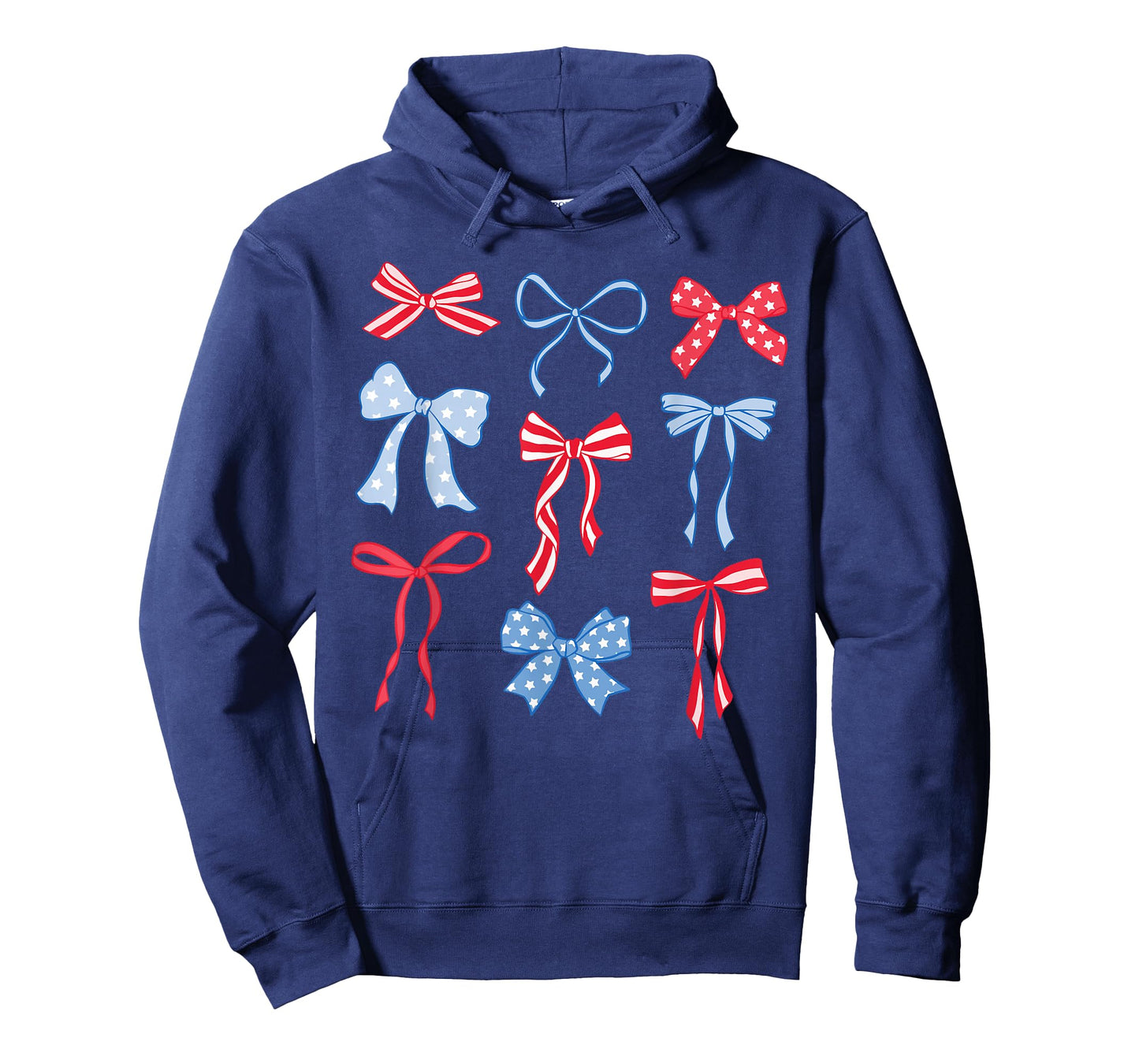 Red White And Blue American Coquette Bows Funny 4th Of July T-Shirt