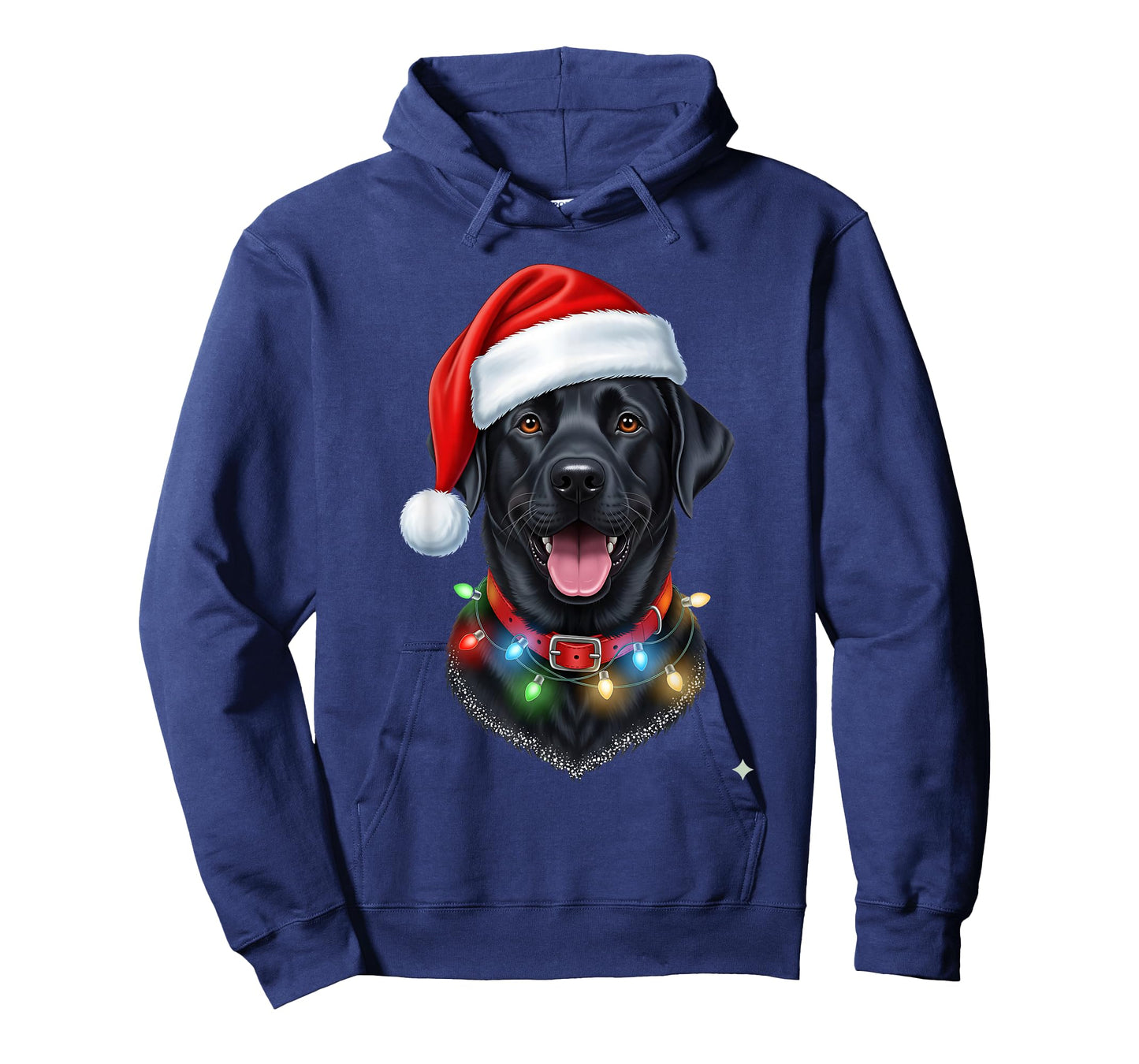 Black Lab Labrador Christmas Dog Santa Hat Light Pajama Xmas T-Shirt