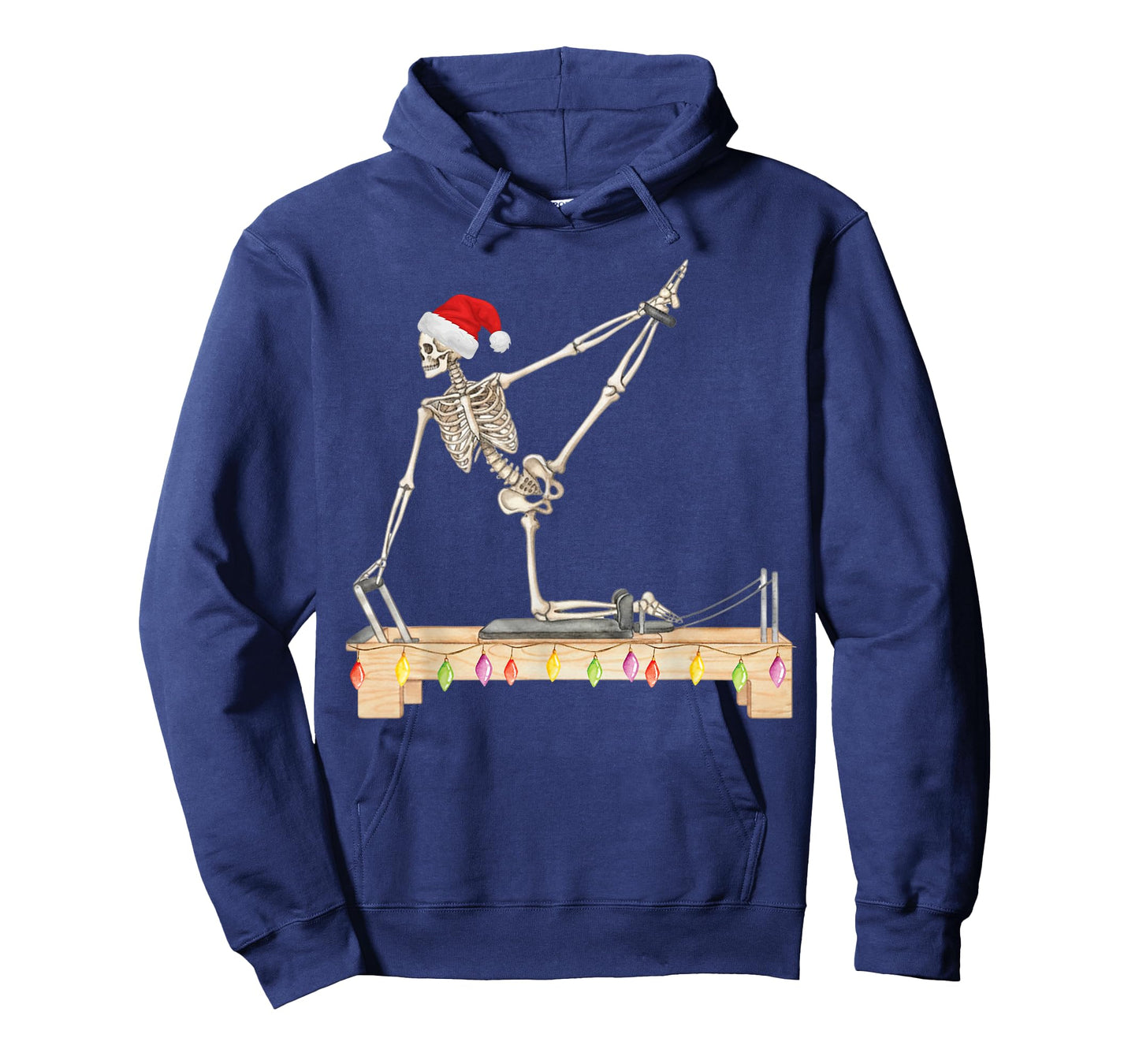 Skeleton Doing Reformer Pilates Machine Pumpkin Christmas T-Shirt