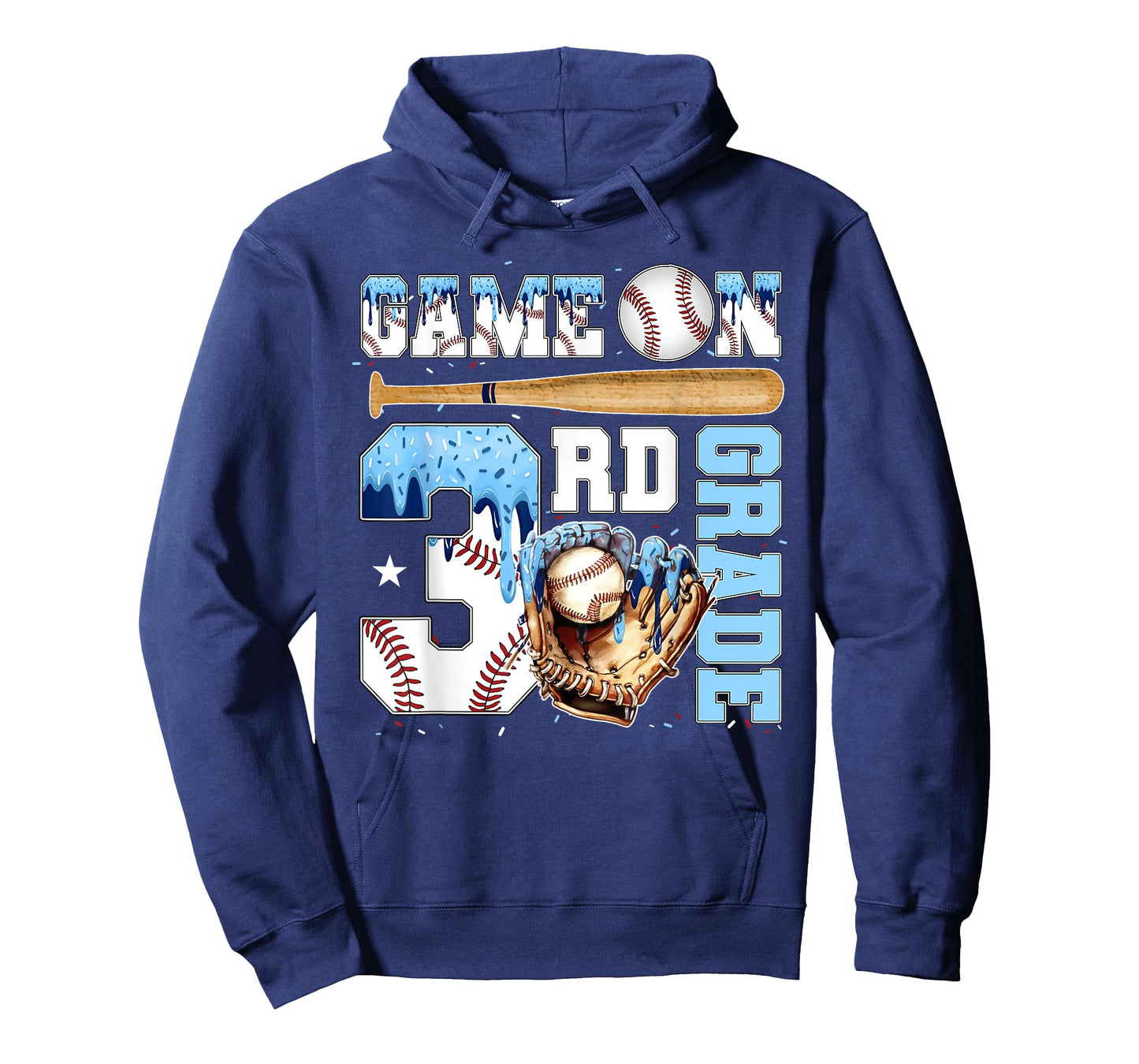 3rd Grade Back to School Baseball Drip Ice Cream Game On T-Shirt