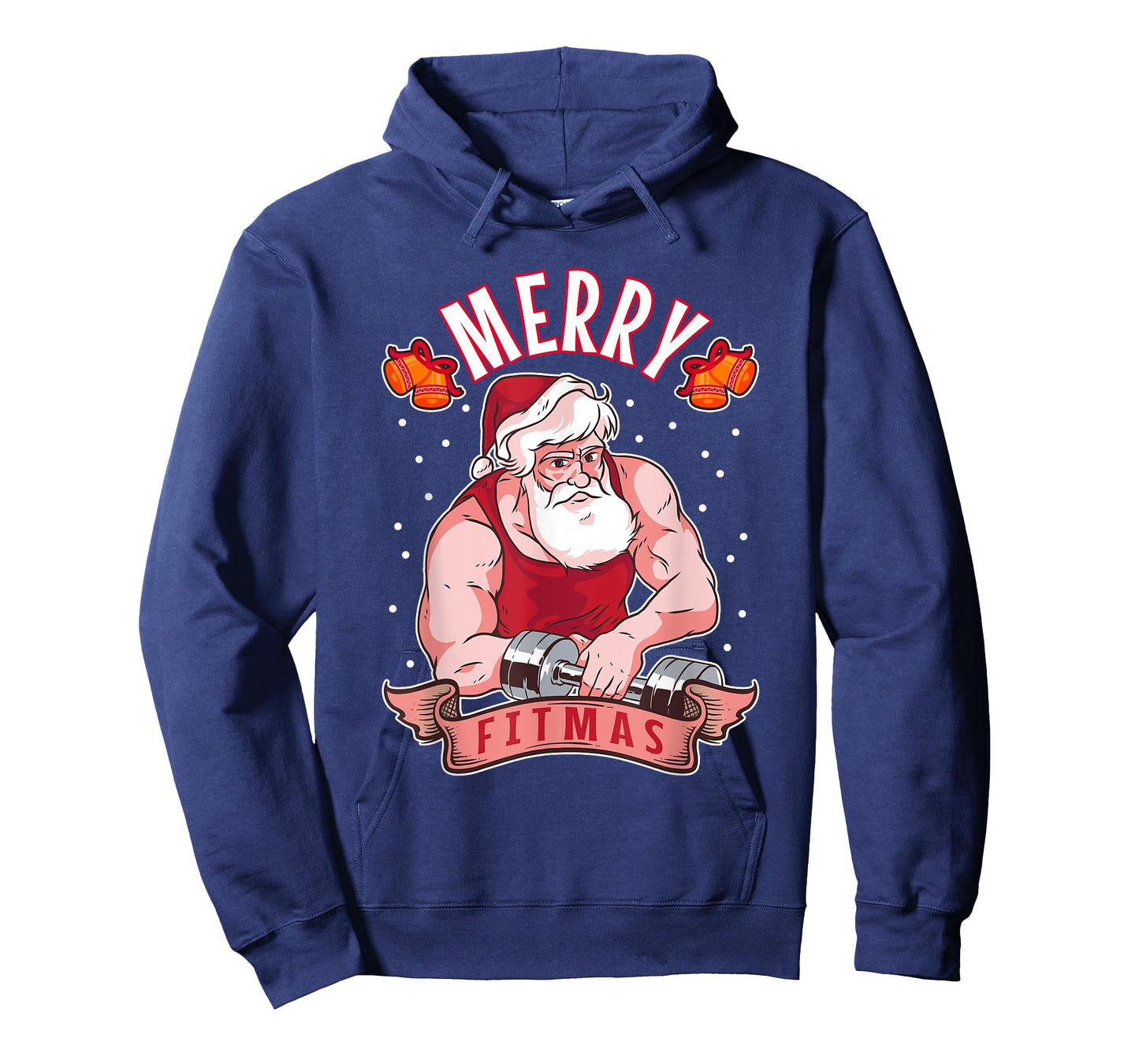 Fitness Christmas exercise fit barbell gym cool Santa Claus T-Shirt