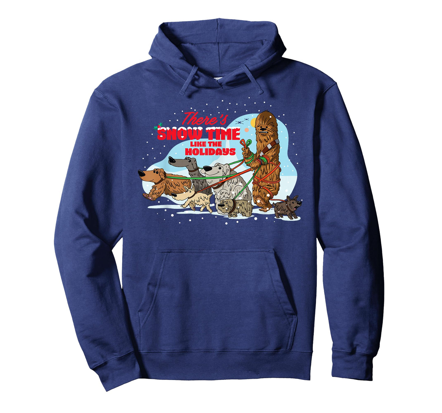 Star Wars Holiday Chewbacca Dog Walker Snow Funny Christmas T-Shirt