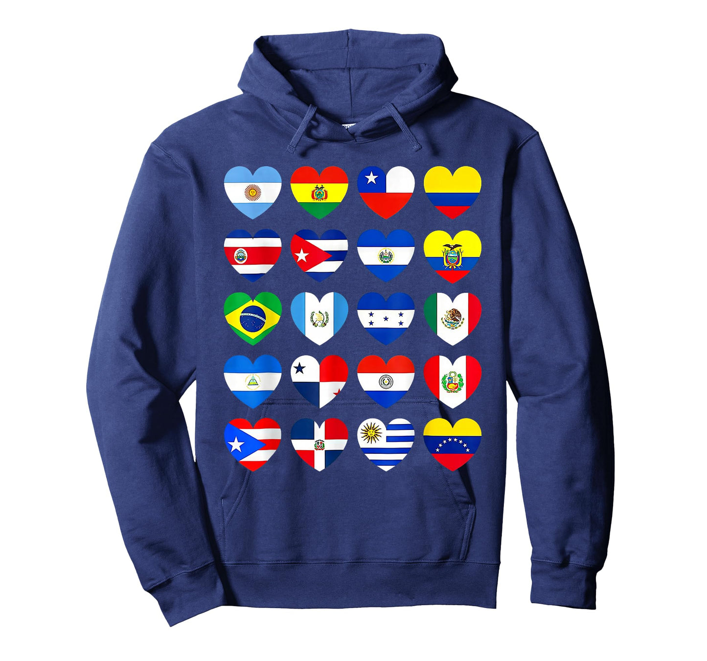 Hispanic Heritage Month Latino All Countries Heart Flags T-Shirt