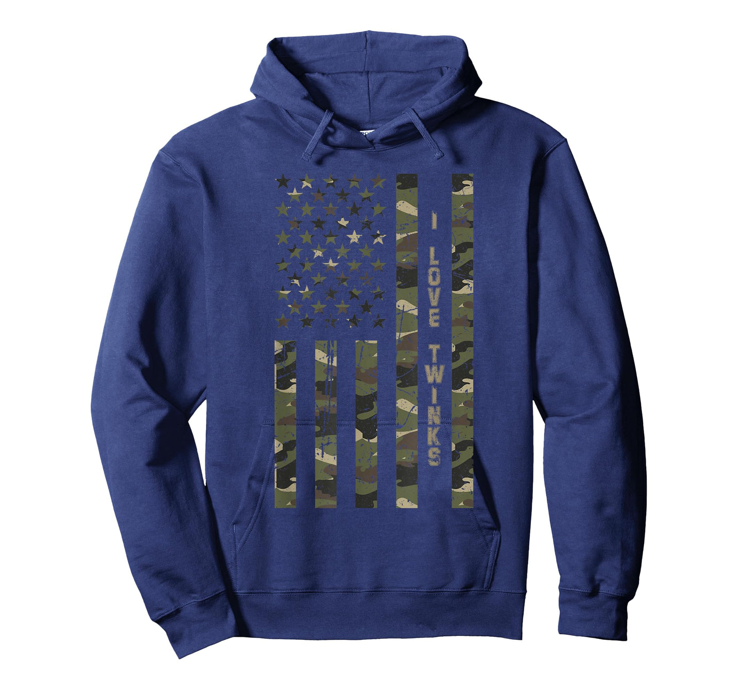 I Love Twinks United States Distressed Camo w US Flag T-Shirt