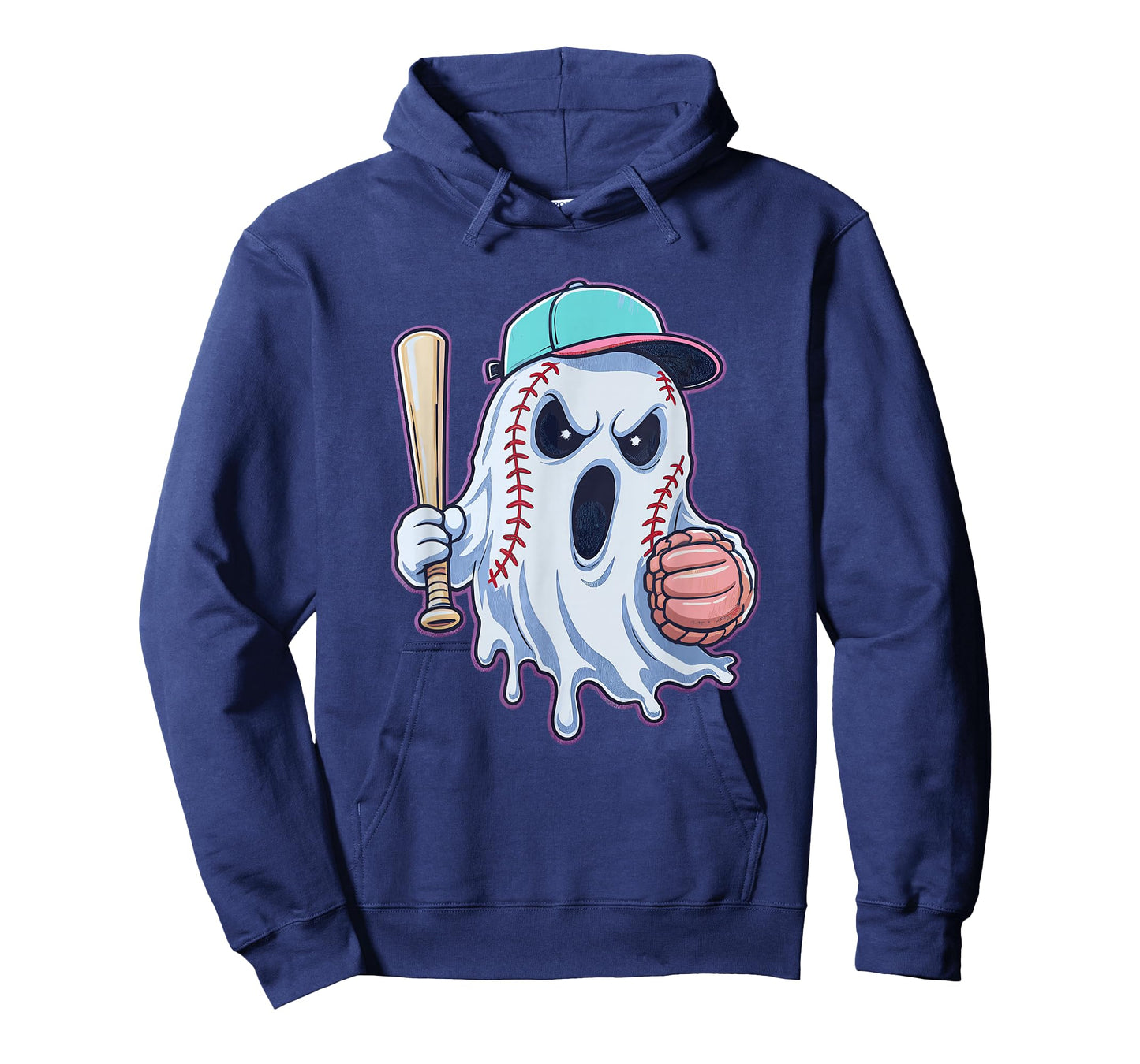 Ice Cream Drip Ghost Graphic Spooky Baseball for Boys Man T-Shirt