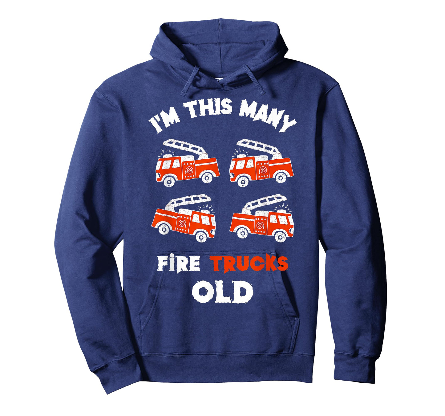 Funny Firefighter I'm 4 Fire Trucks Old 4th Birthday Kids T-Shirt