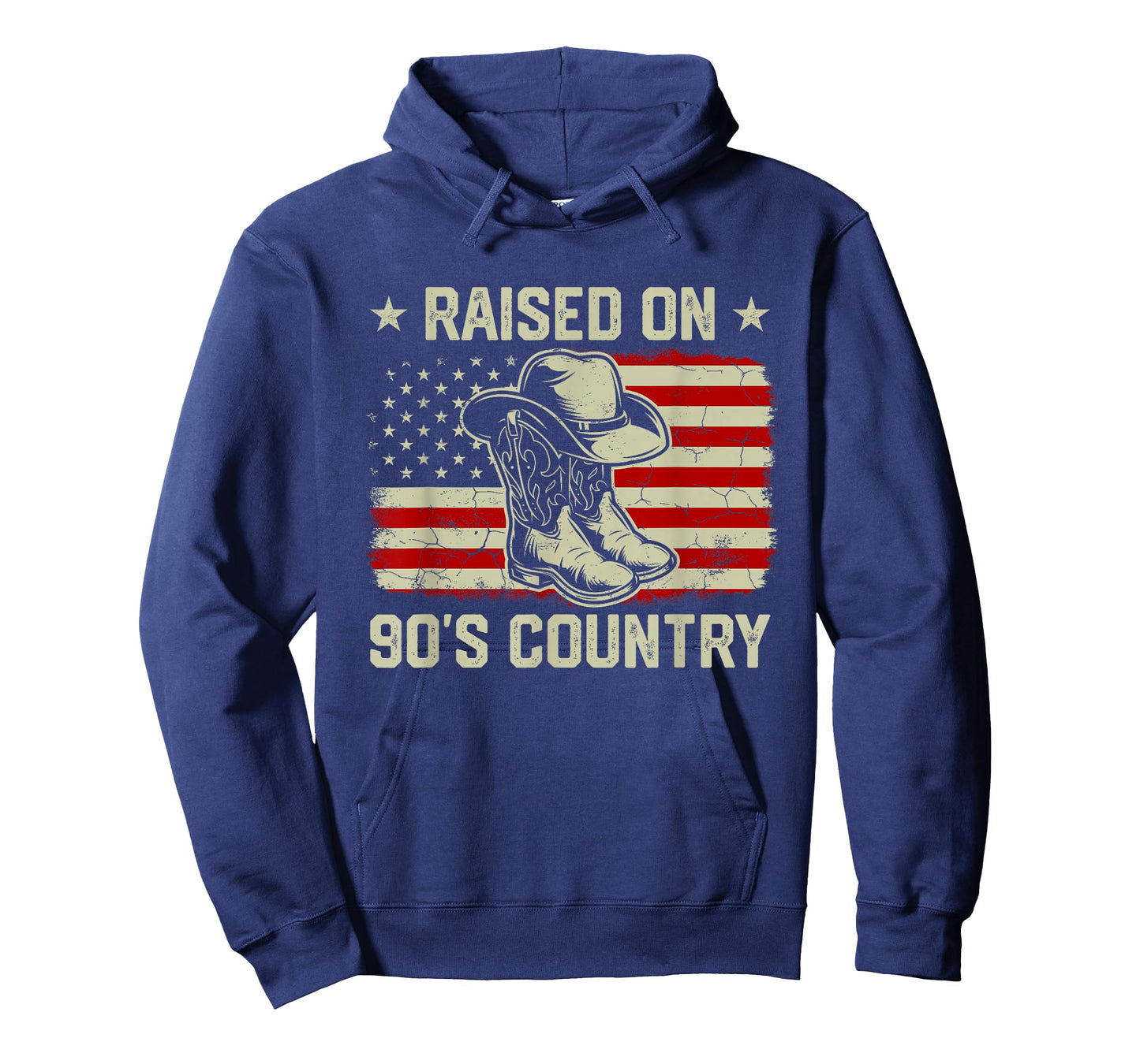 Vintage American Flag Raised On 90's Country Music T-Shirt