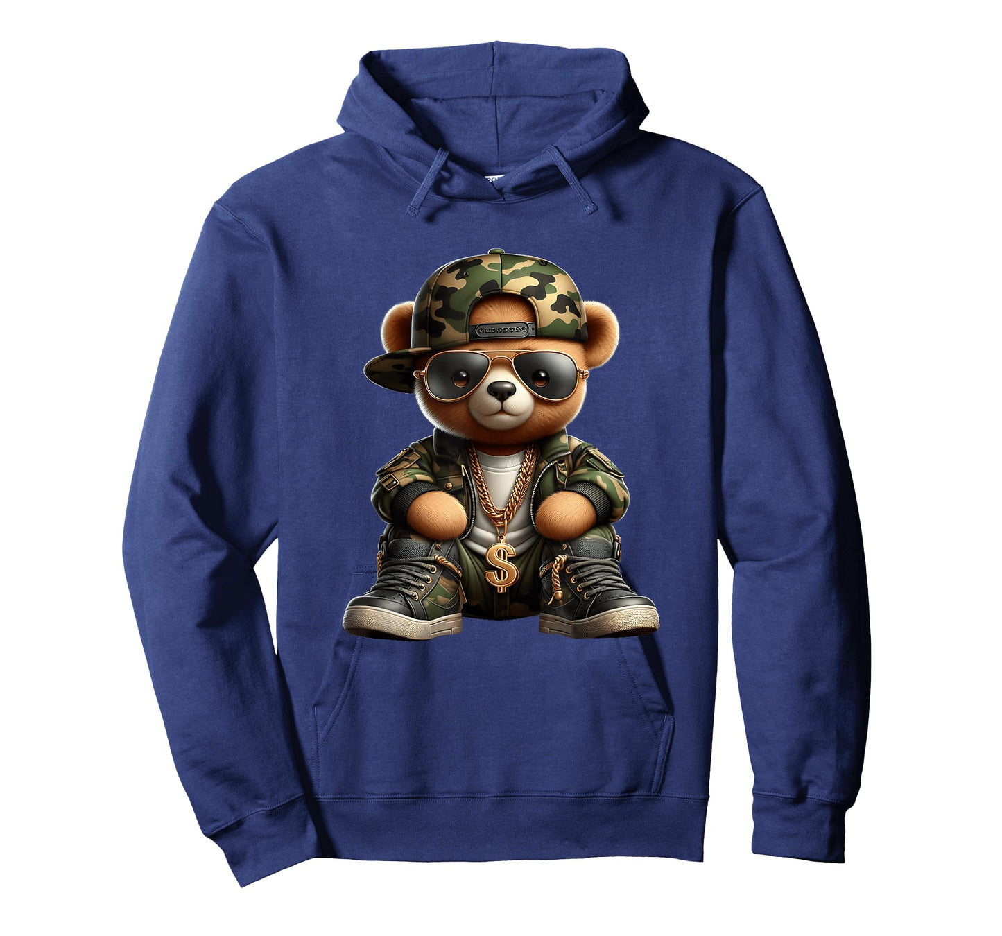 Camo Hip Hop Teddy Bear Camouflage Gangsta Streetwear Hustle T-Shirt