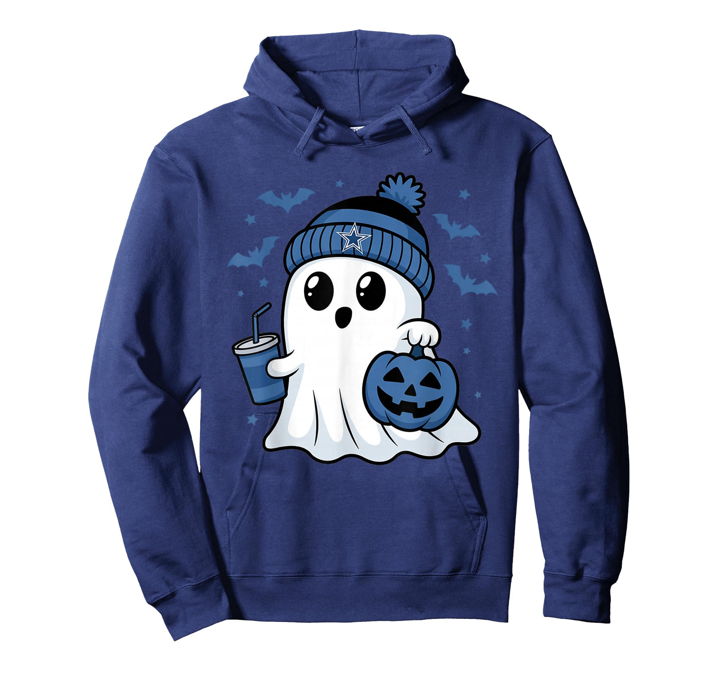 Vintage Dallas Ghost Cute Ghost Halloween Blue Pumpkin T-Shirt