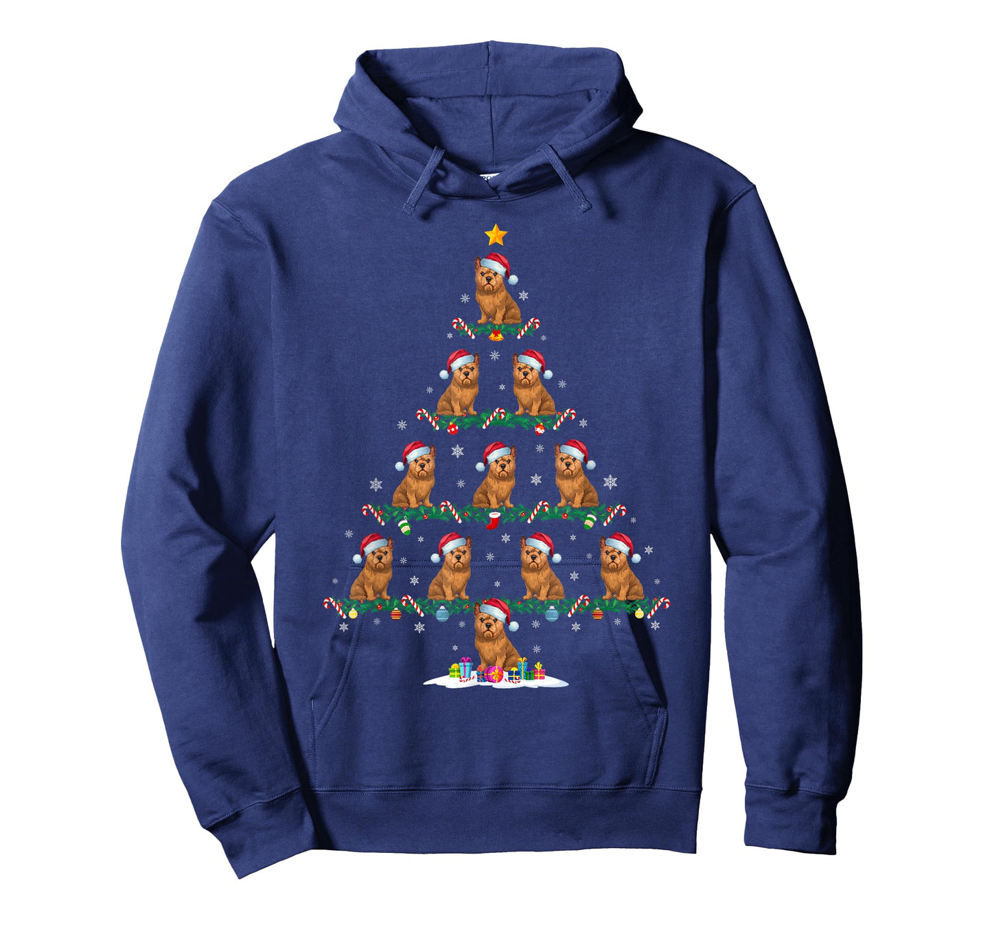 Brussels Griffon Dog Xmas Tree Pajama Men Women Kids Ugly T-Shirt