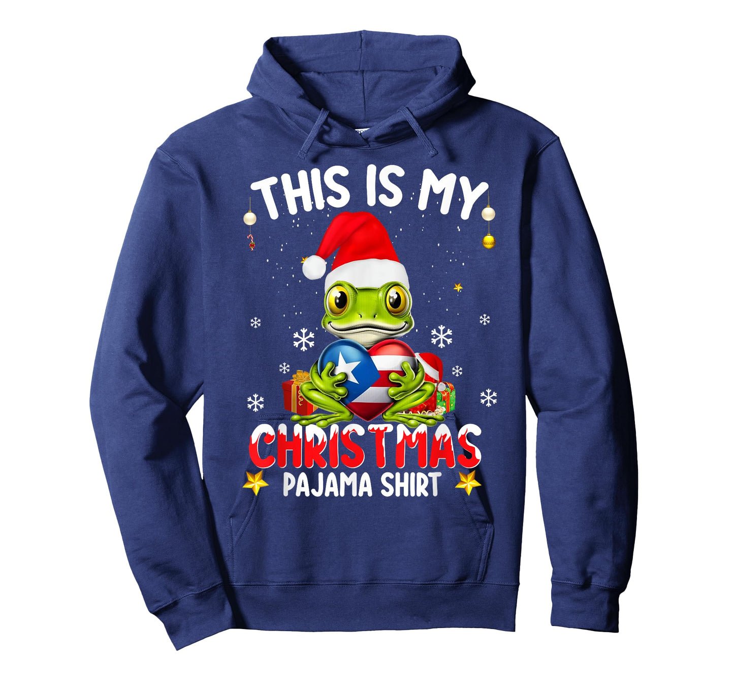 This Is My Christmas Pajama Shirt Fun Puerto Rico Flag Frog T-Shirt