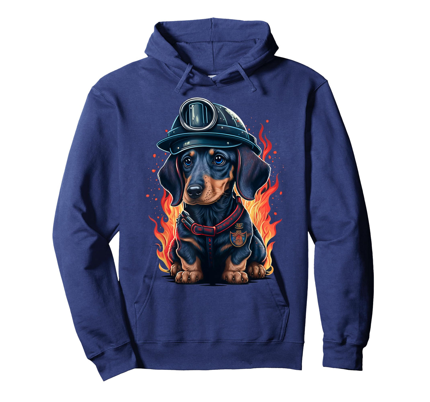 Dachshund Fireman on Firefighter Dachshund T-Shirt