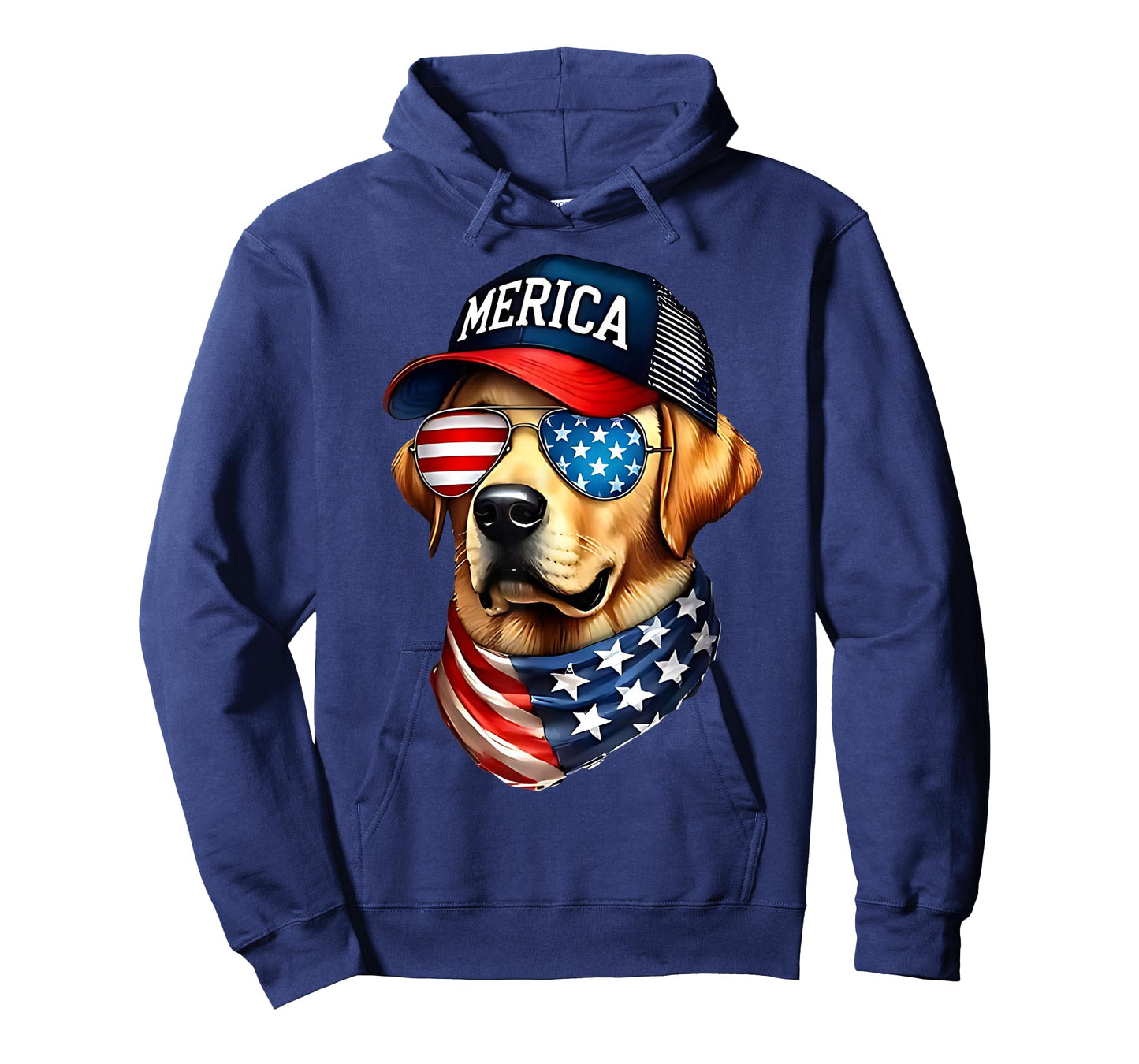 Yellow Labrador Retriever 4th of July Merica USA Flag Lab T-Shirt