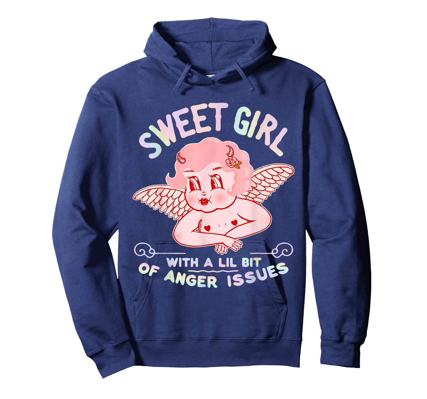 Sweet Girl with A Little Bit of Anger Issues Cupid Quote T-Shirt