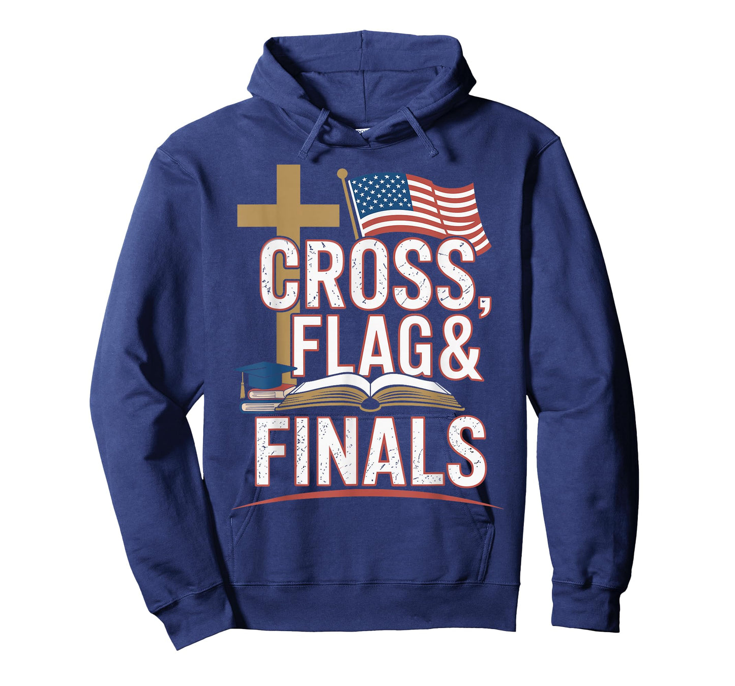 Cross Flag and Finals Christian Conservative Student T-Shirt